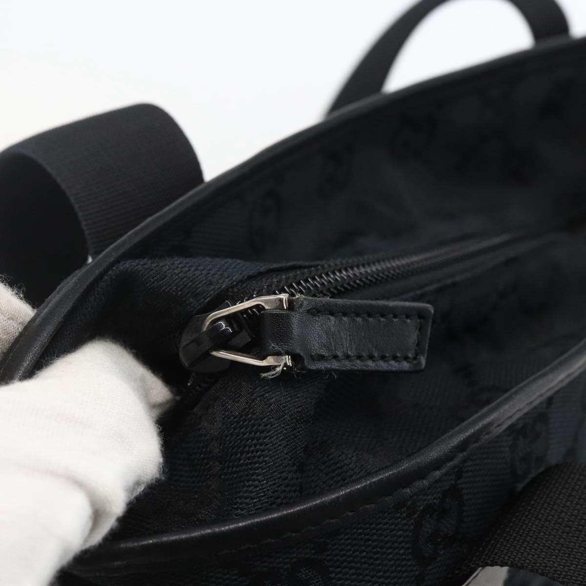 GUCCI GG Canvas Tote Bag Black Silver 019 0401 Auth 156162