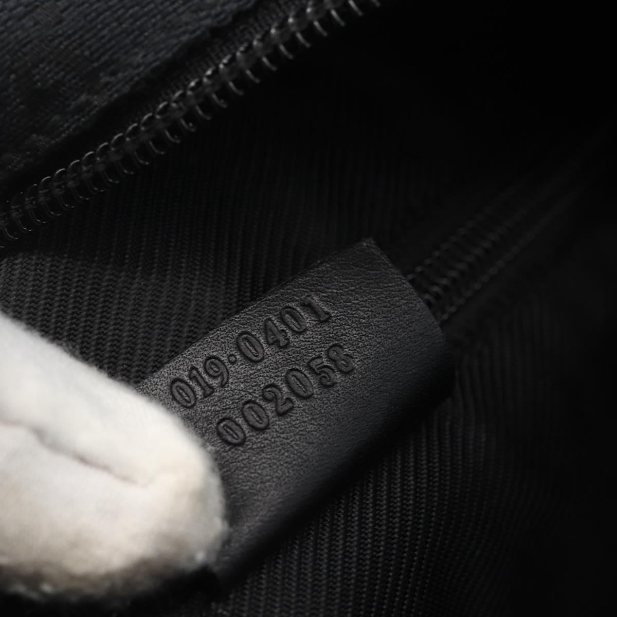 GUCCI GG Canvas Tote Bag Black Silver 019 0401 Auth 156162