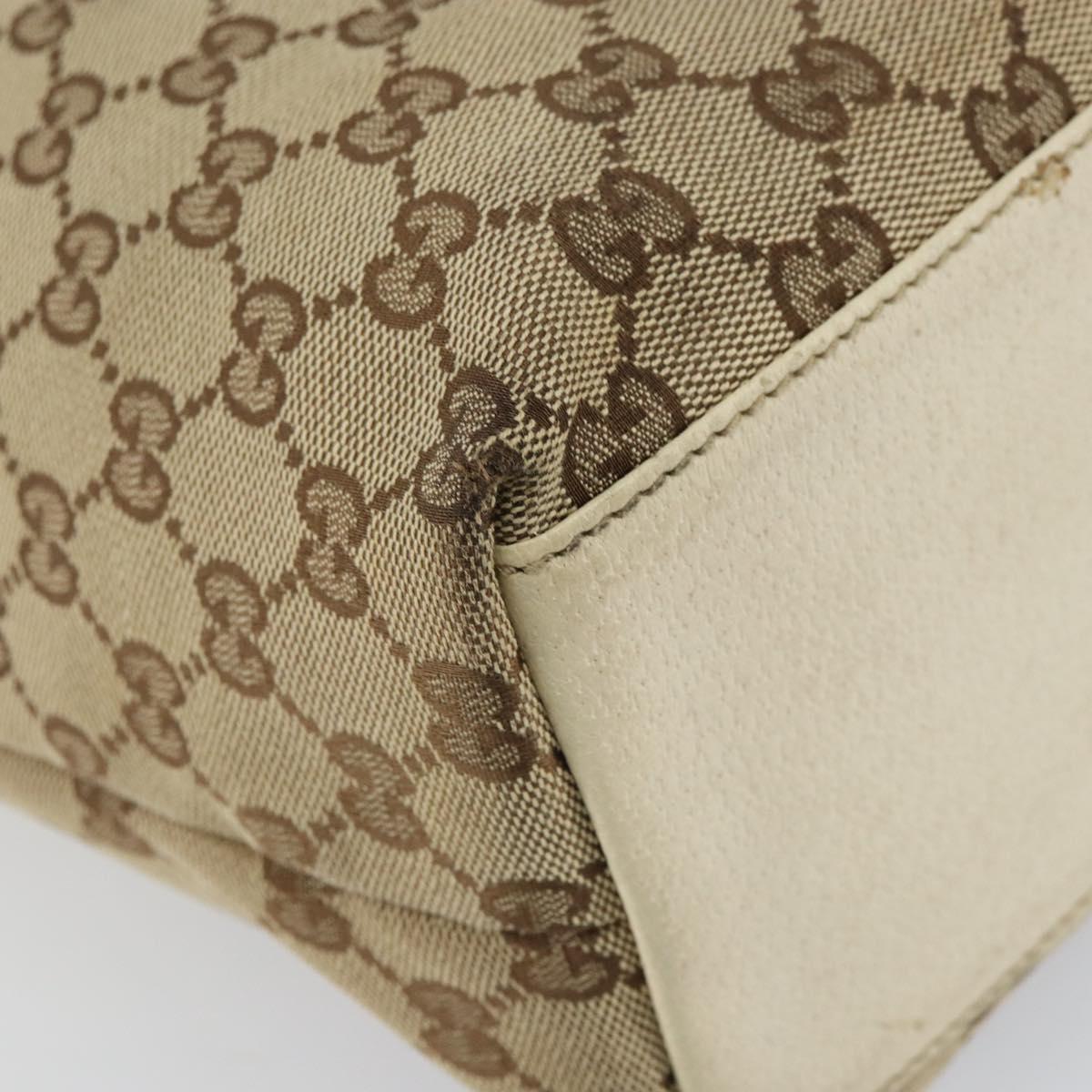 GUCCI GG Canvas Tote Bag Beige Gold 153009 Auth 156163