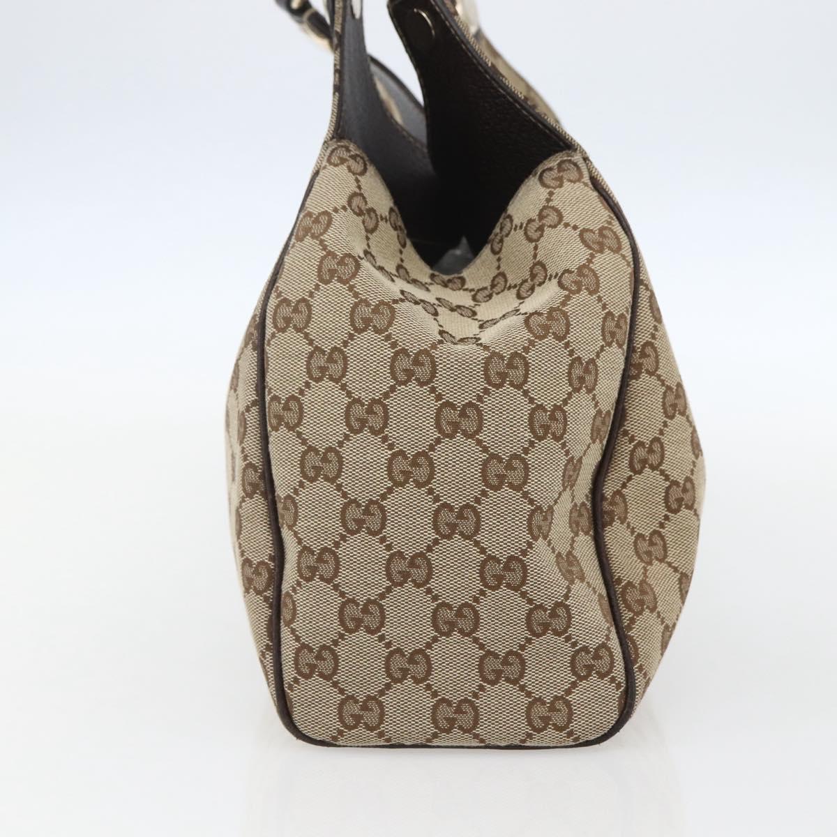 GUCCI GG Canvas Hand Bag Beige Gold 154981 Auth 156164V