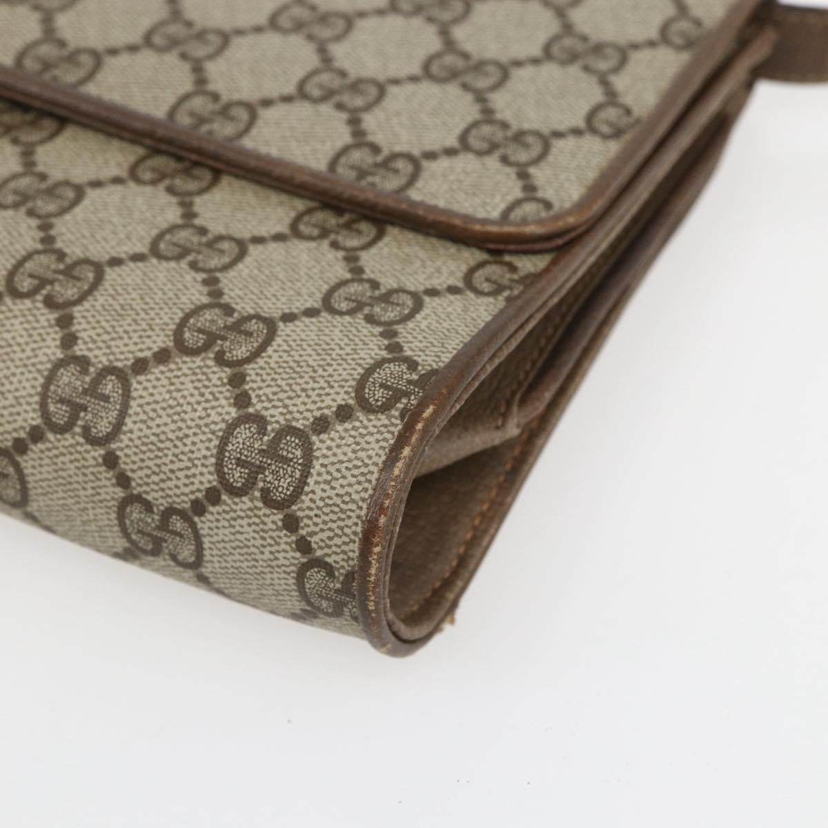 GUCCI GG Supreme Shoulder Bag PVC Beige Gold 904 02 050 Auth 156165