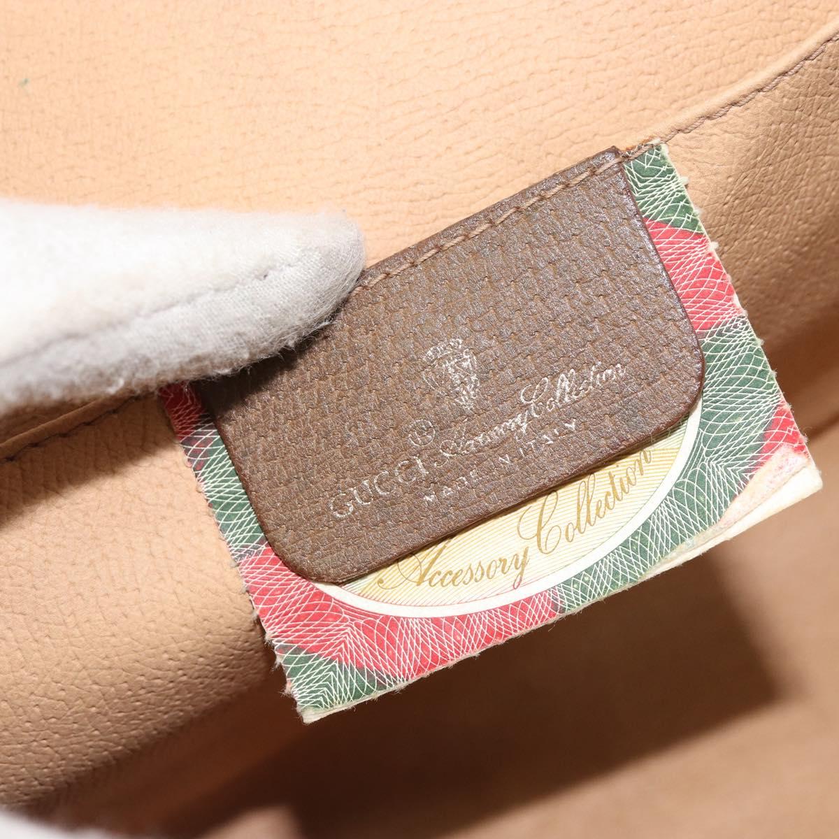 GUCCI GG Supreme Web Sherry Line Clutch Bag PVC Beige Gold 89 01 031 Auth 156166