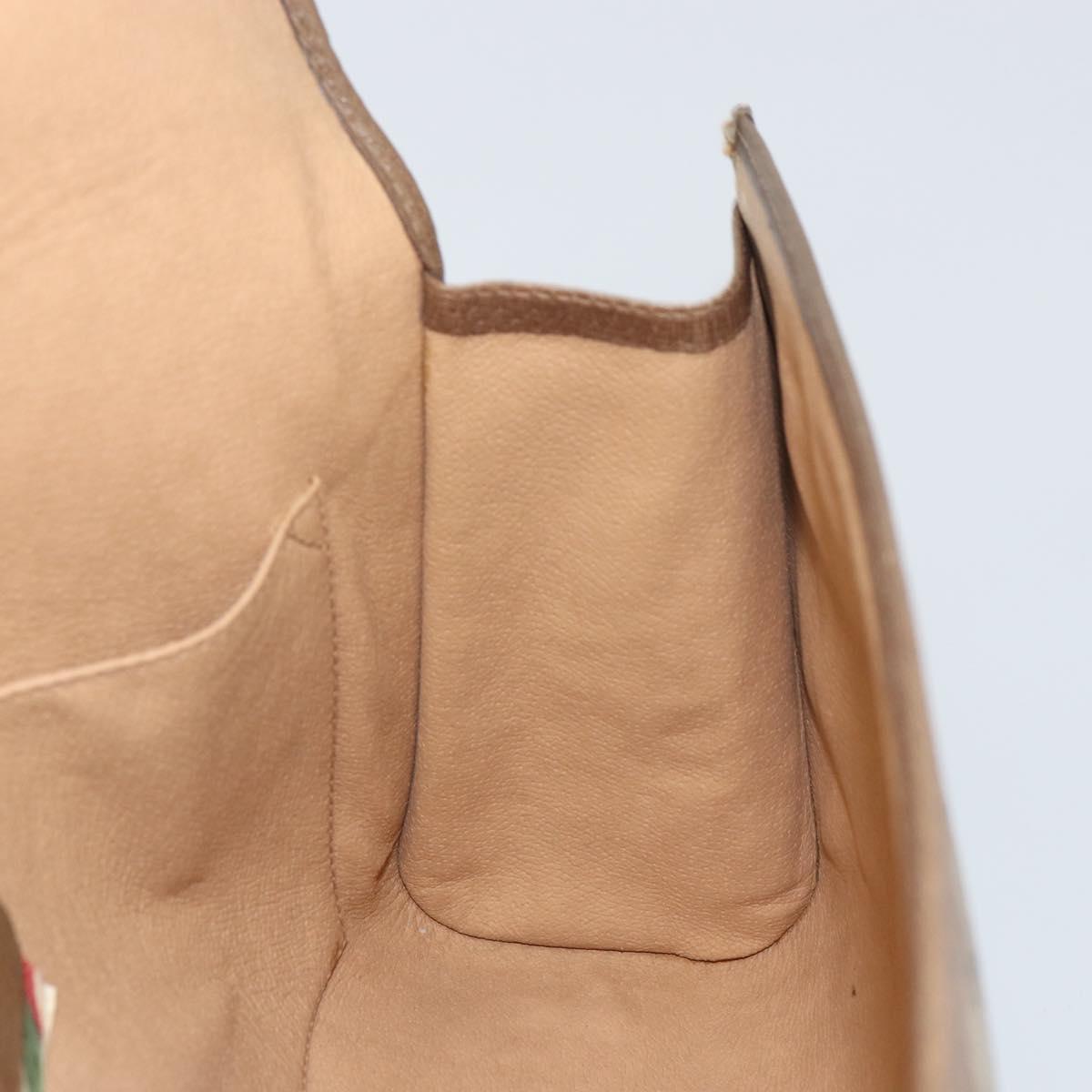 GUCCI GG Supreme Web Sherry Line Clutch Bag PVC Beige Gold 89 01 031 Auth 156166