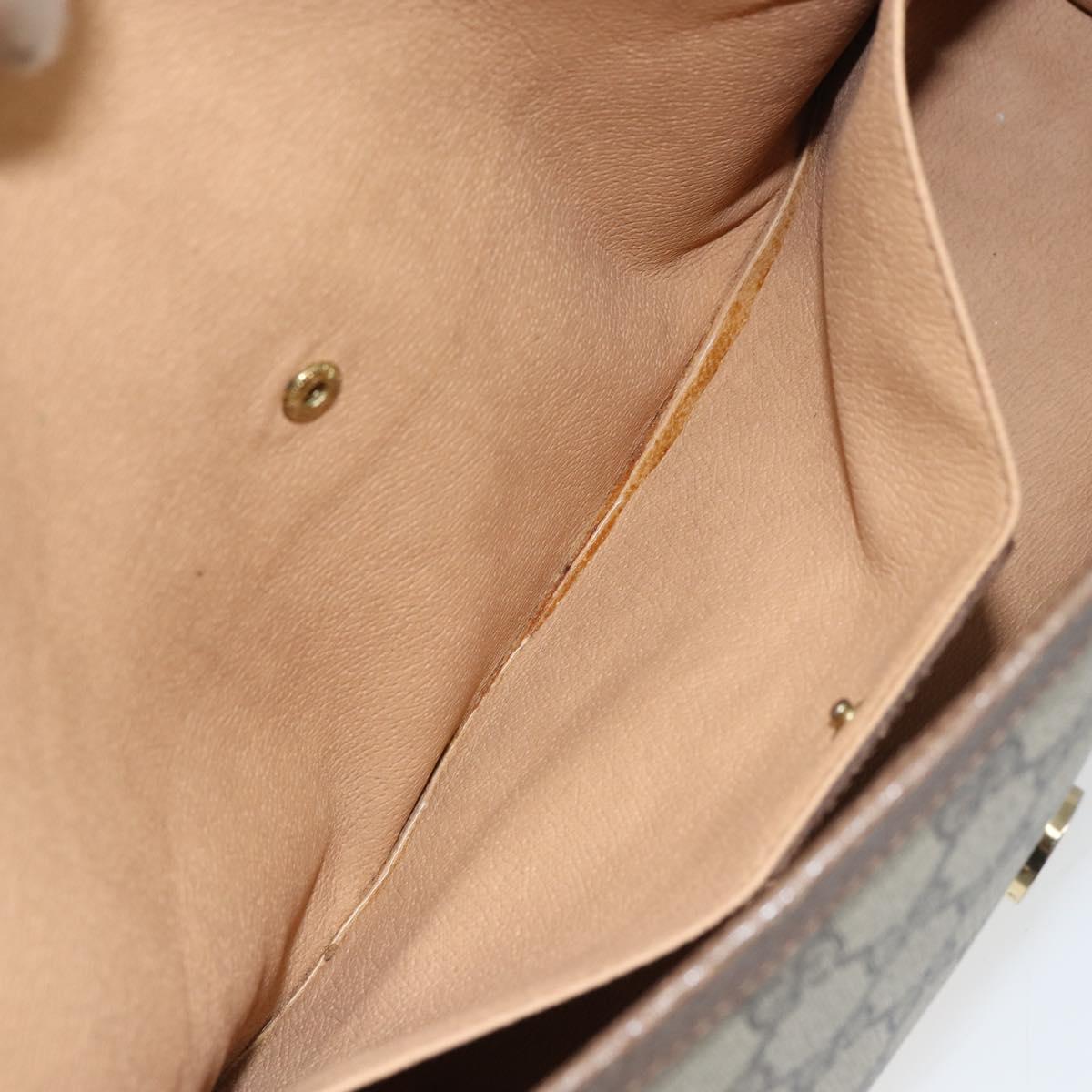 GUCCI GG Supreme Web Sherry Line Clutch Bag PVC Beige Gold 89 01 031 Auth 156166