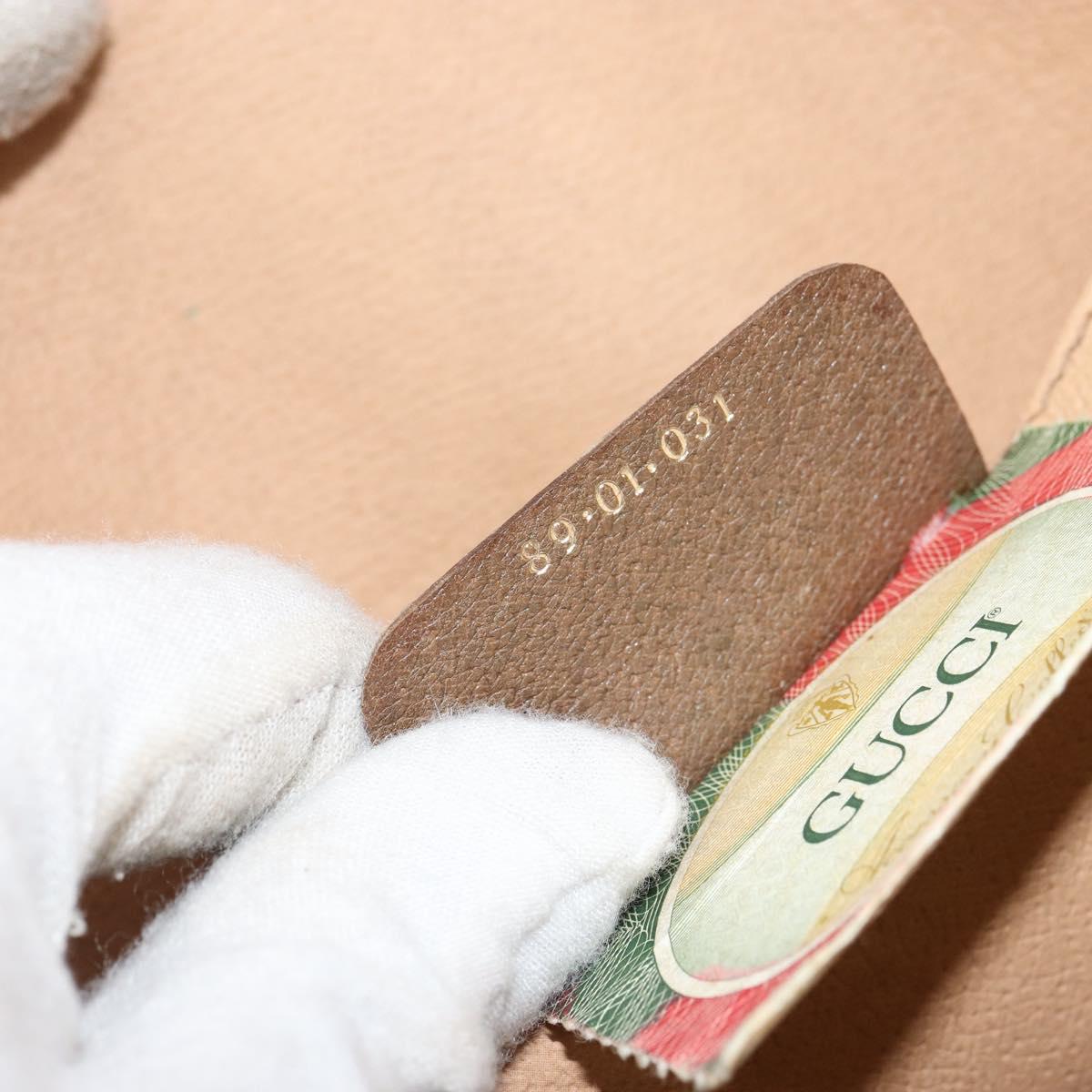 GUCCI GG Supreme Web Sherry Line Clutch Bag PVC Beige Gold 89 01 031 Auth 156166