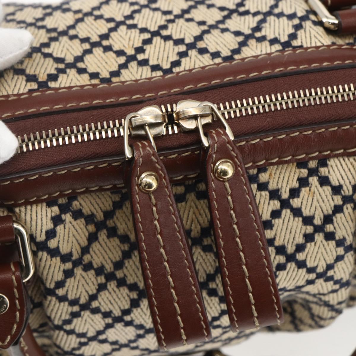 GUCCI Diamante Sukey Hand Bag Canvas 2way Beige Gold 247902 Auth 156167