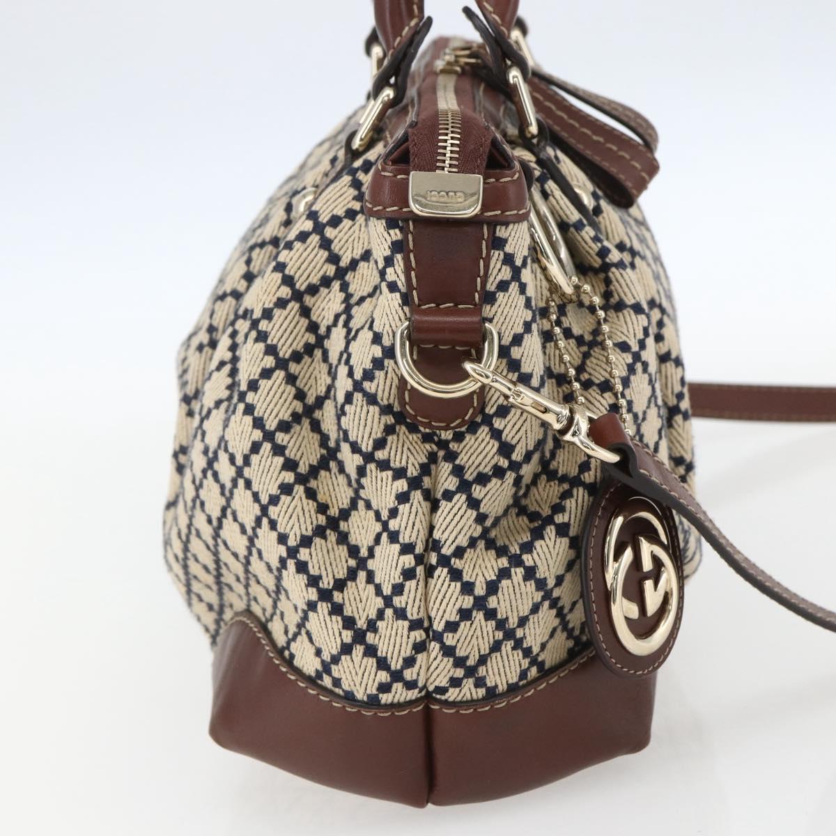 GUCCI Diamante Sukey Hand Bag Canvas 2way Beige Gold 247902 Auth 156167