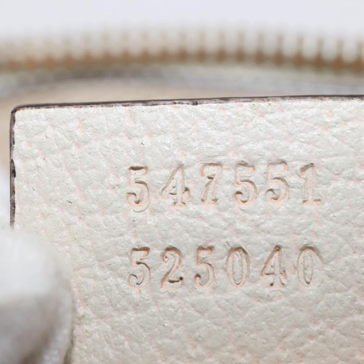 GUCCI Sherry Line Ophidia Hand Bag Leather 2way White Gold 547551 Auth 156169