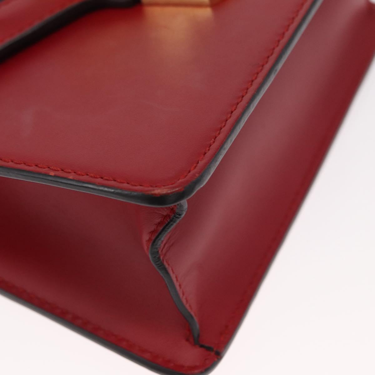 GUCCI Silvi Sherry Line Hand Bag Leather 2way Red Gold 470270 Auth 156170