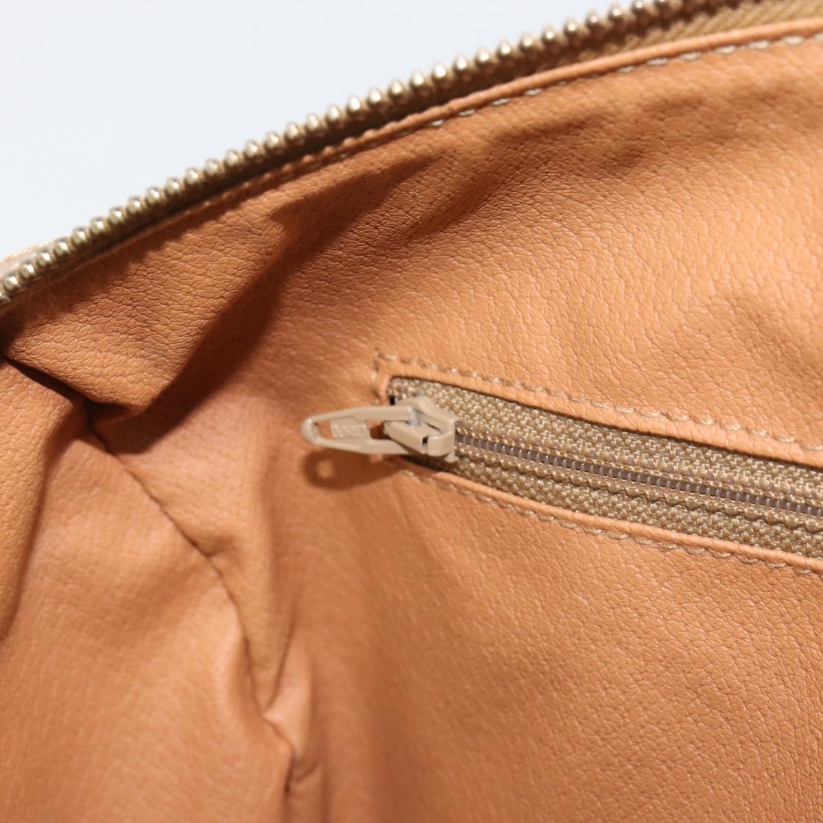 CELINE Macadam Canvas Shoulder Bag PVC Leather Brown Gold Auth 156172