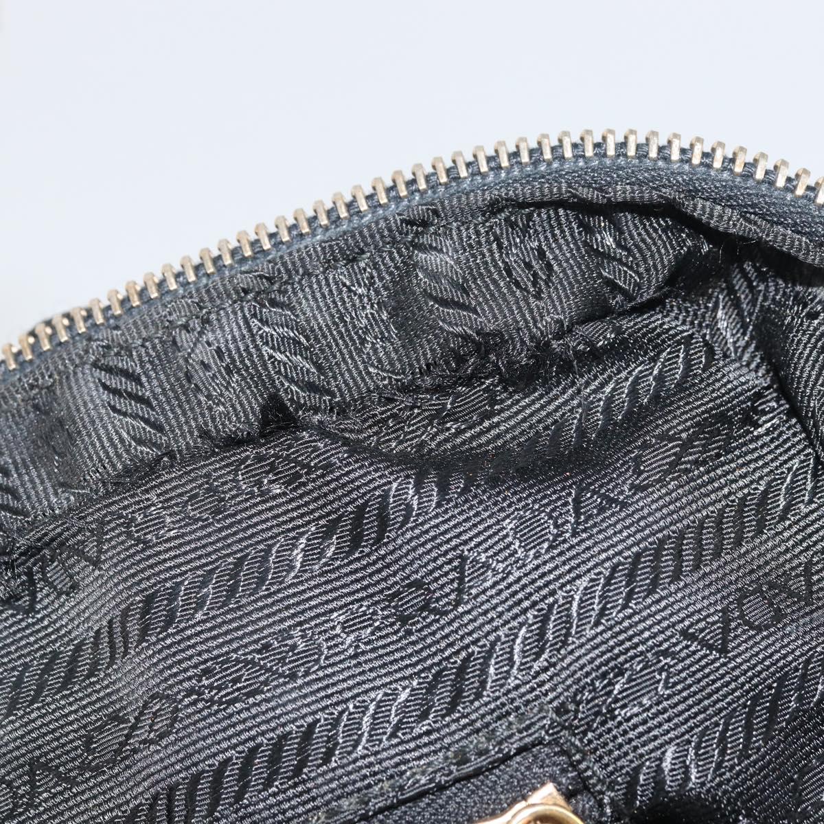 PRADA Tote Bag Nylon Black Gold Auth 156177