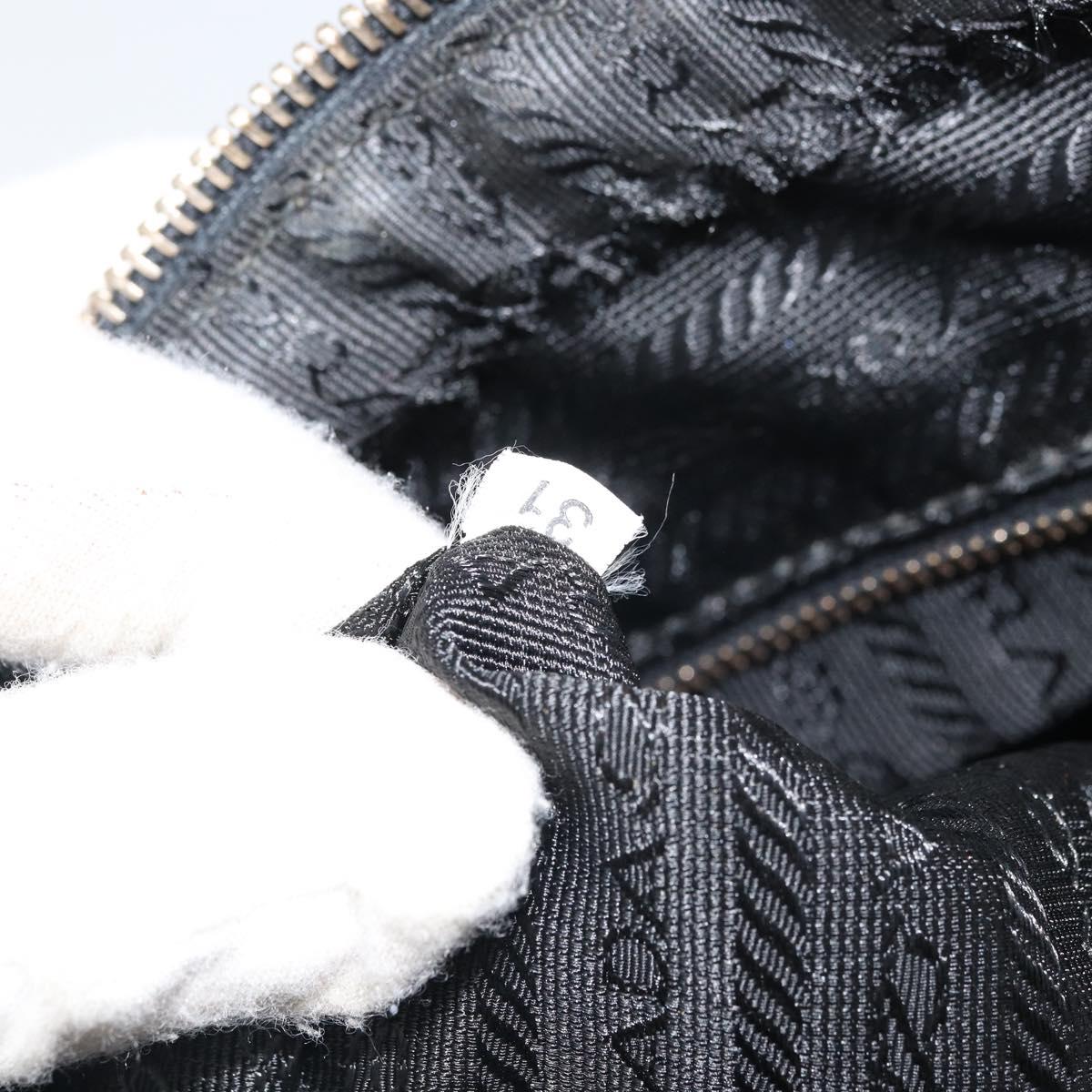 PRADA Tote Bag Nylon Black Gold Auth 156177