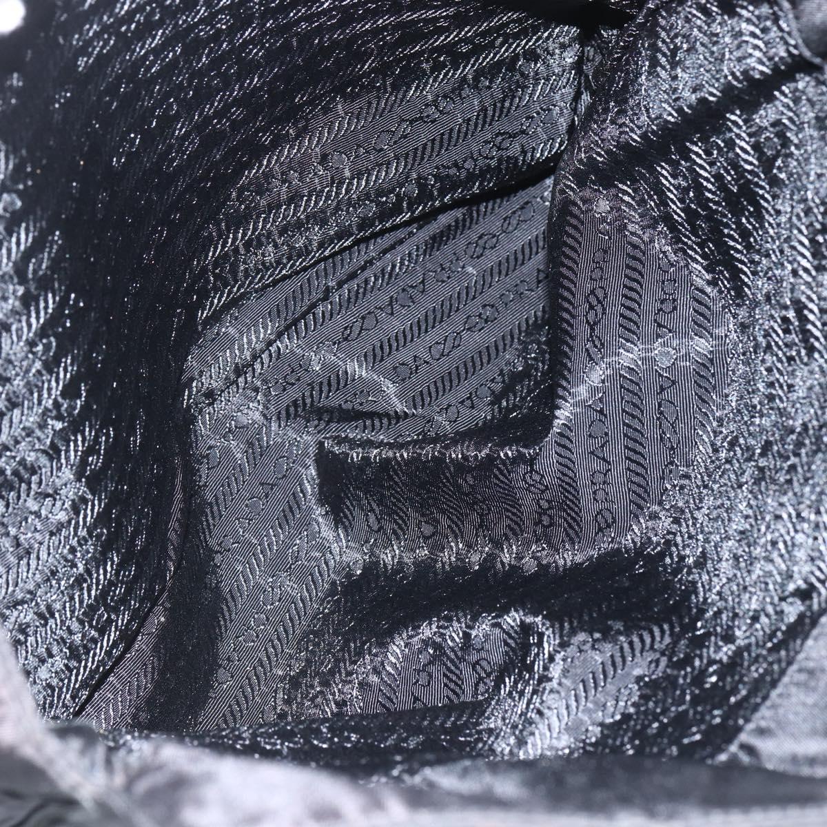 PRADA Chain Shoulder Bag Nylon Black Gold Auth 156178V