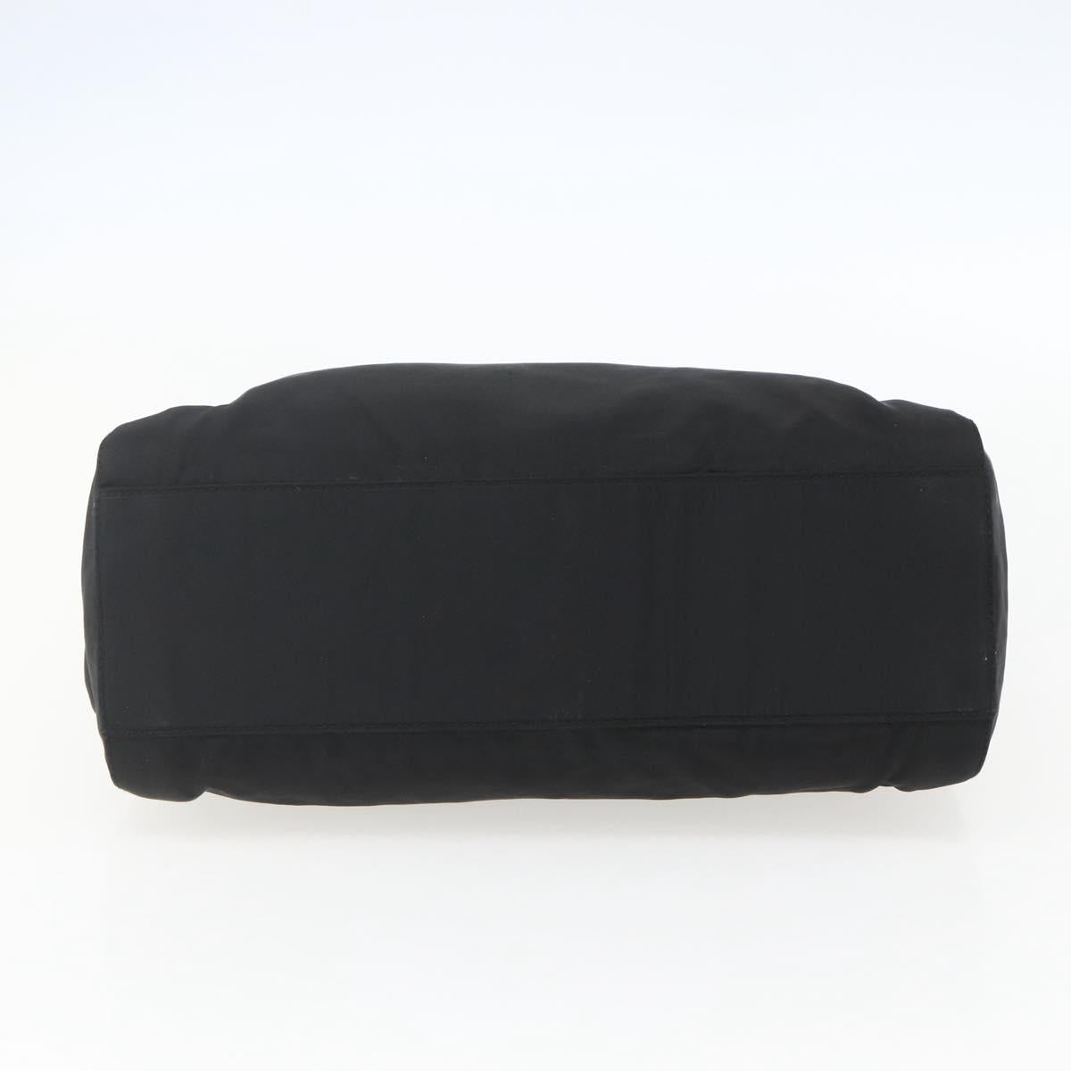 PRADA Chain Shoulder Bag Nylon Black Gold Auth 156178V