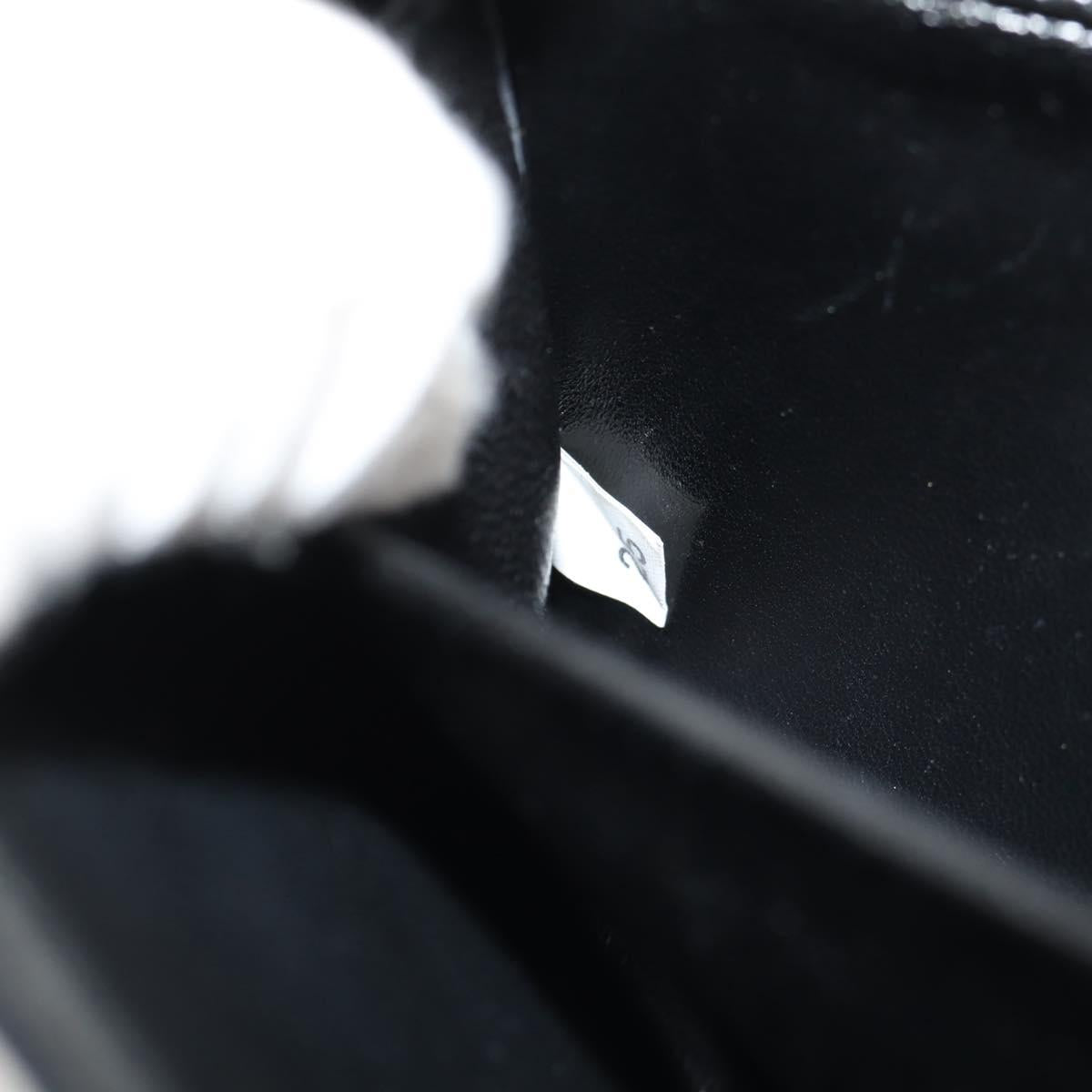 PRADA Chain Shoulder Bag Velor Black Silver Auth 156179V