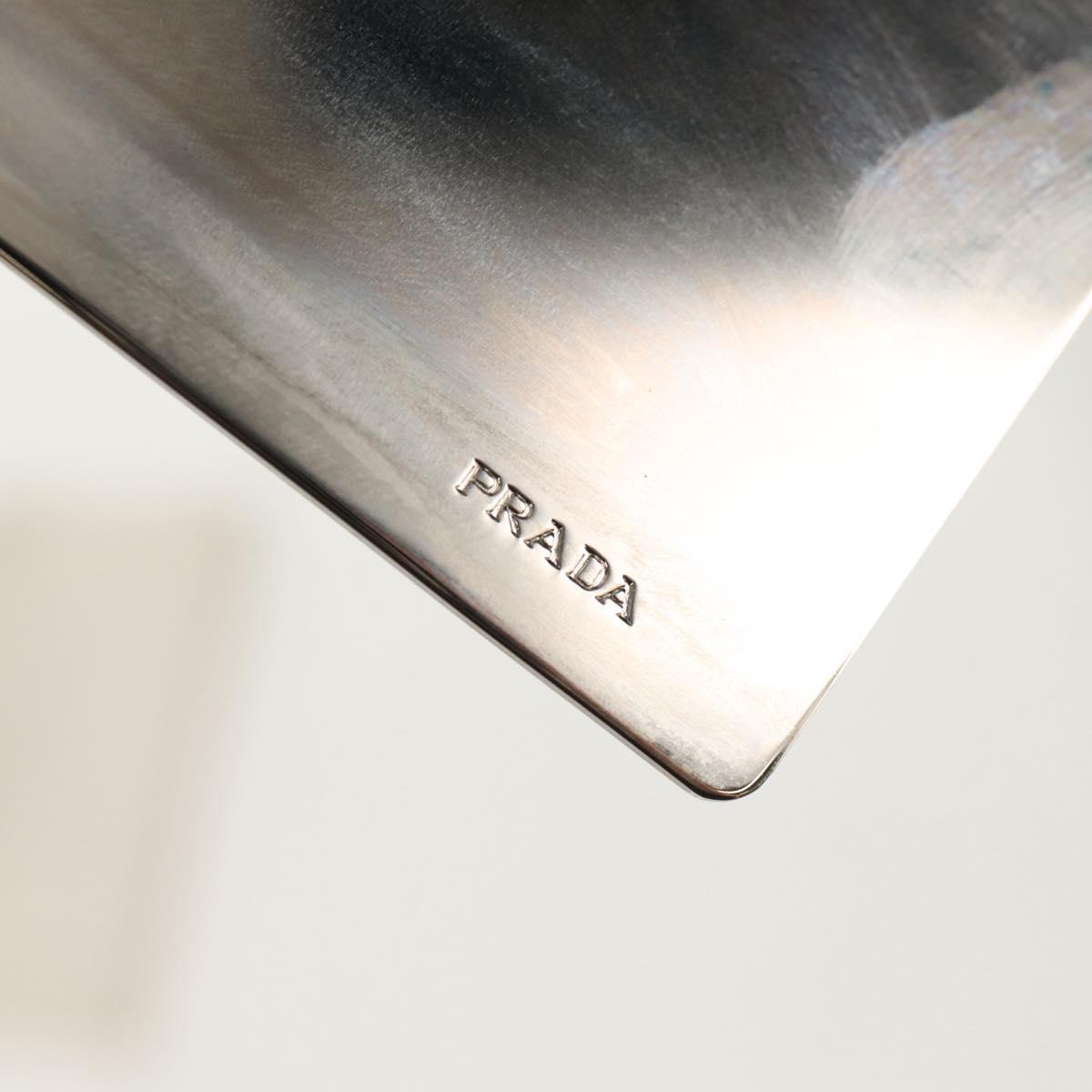 PRADA Chiffon Anemone Chain Shoulder Bag Silk White Auth 156180V