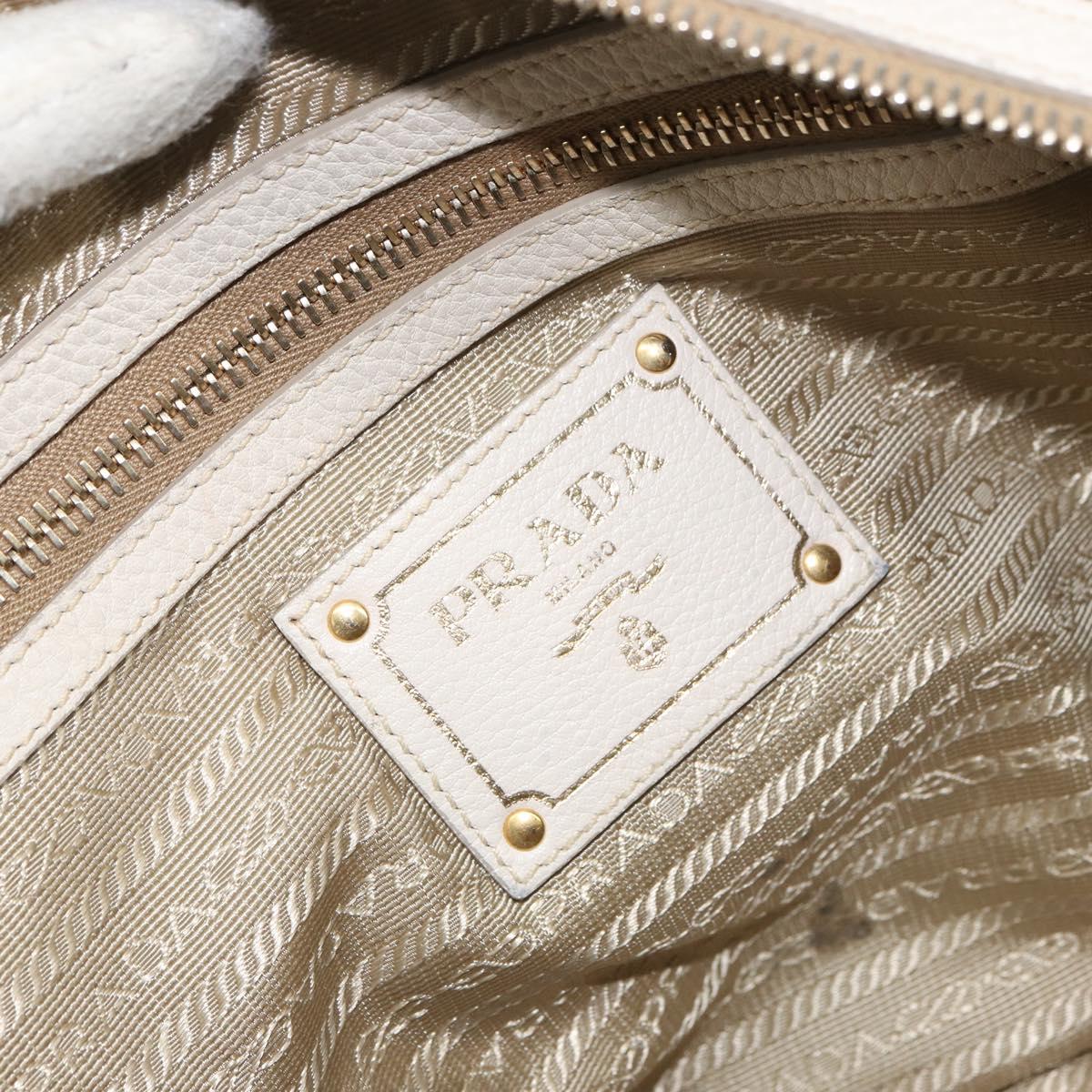 PRADA Tote Bag Canvas Brown Gold Auth 156181