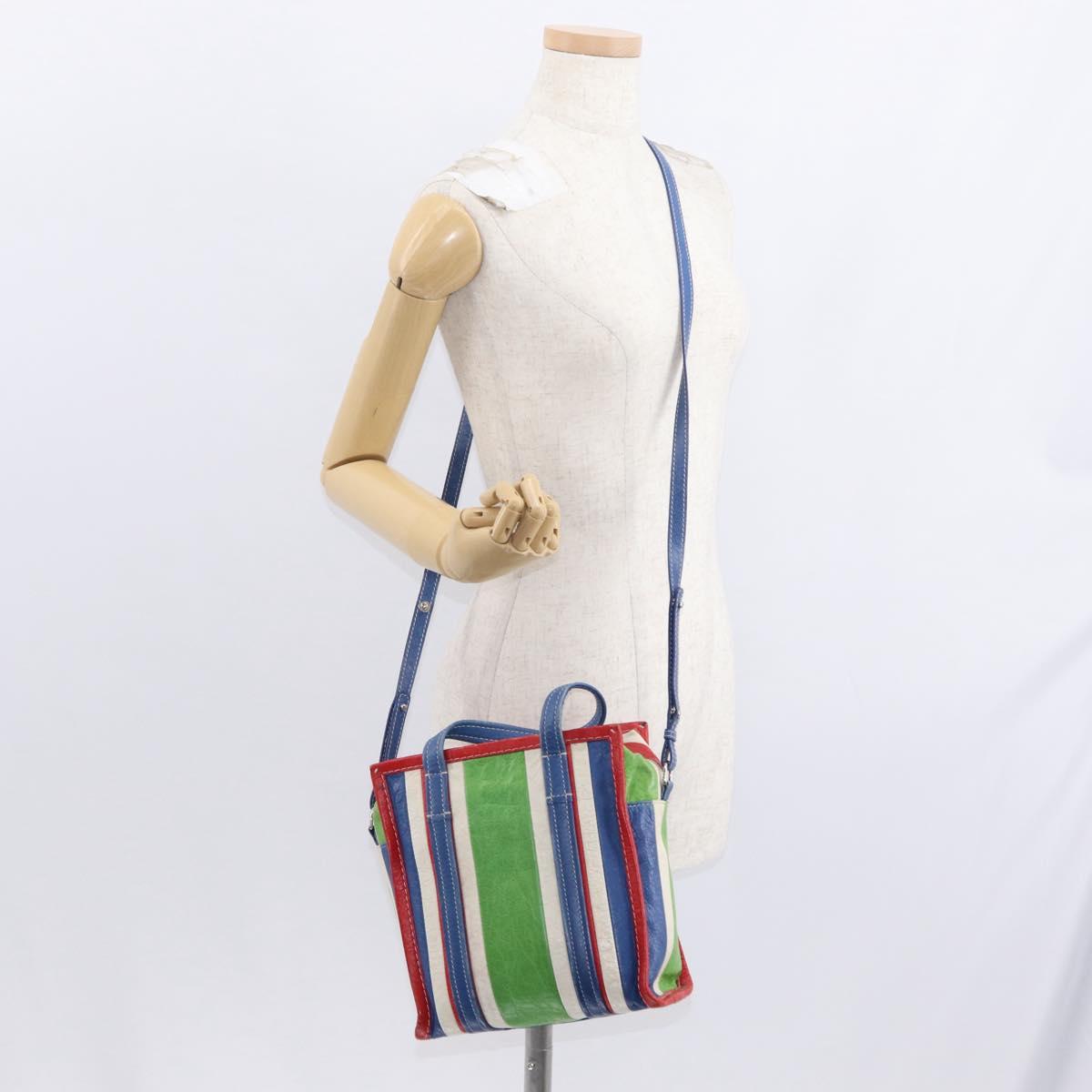 BALENCIAGA Bazaar Shopper XS Bag Leather 2way Multicolor 452458 Auth 156182