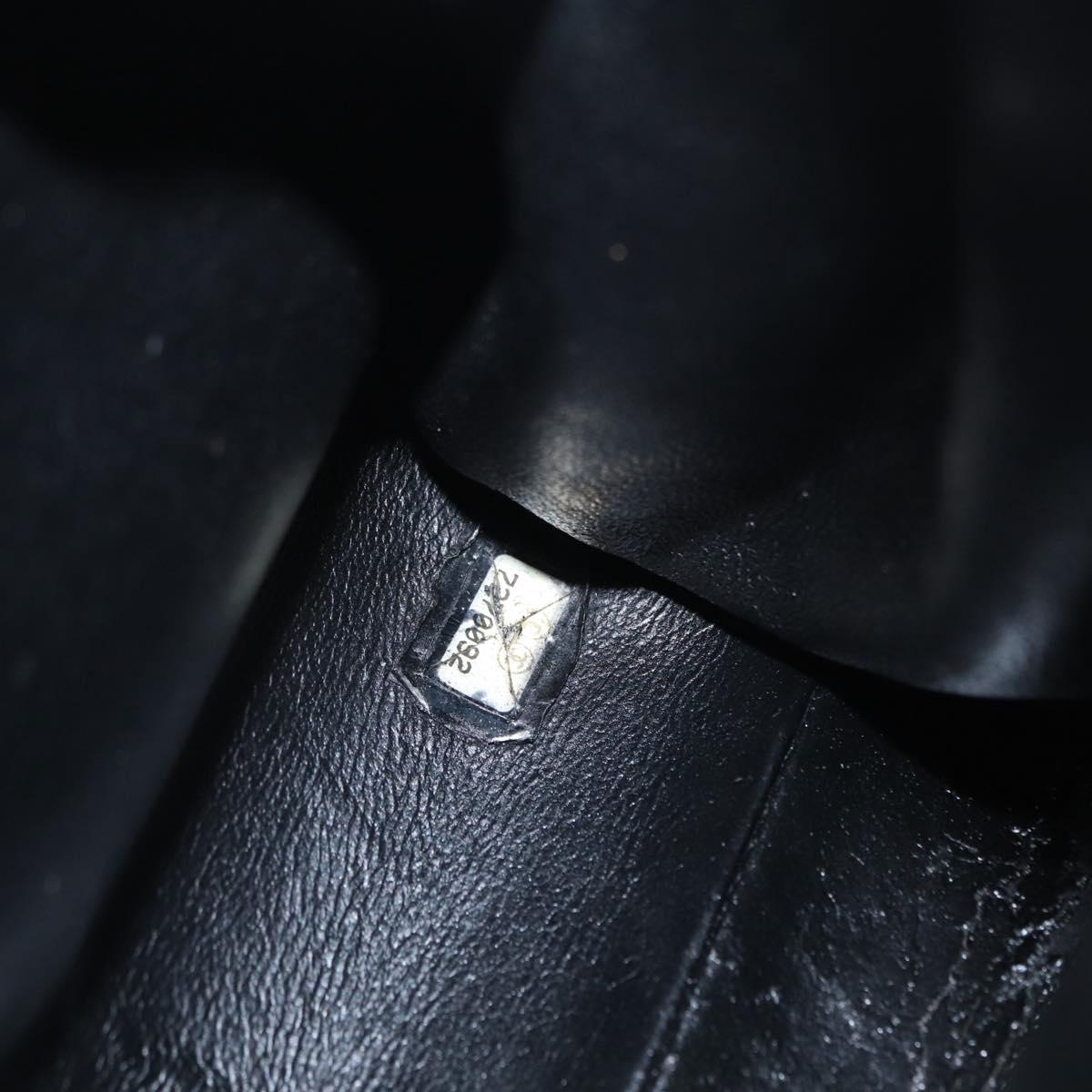 CHANEL Choco Bar Chain Shoulder Bag Lamb Skin Black Gold CC Auth 156186