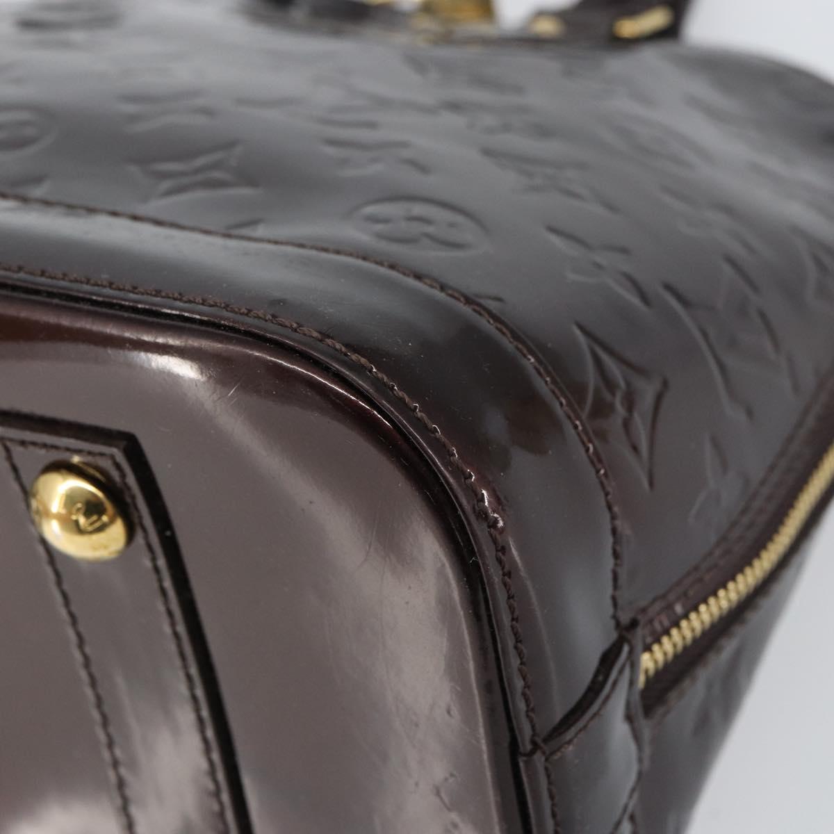 LOUIS VUITTON Monogram Vernis Alma PM Hand Bag Amarante M91611 LV Auth 156187