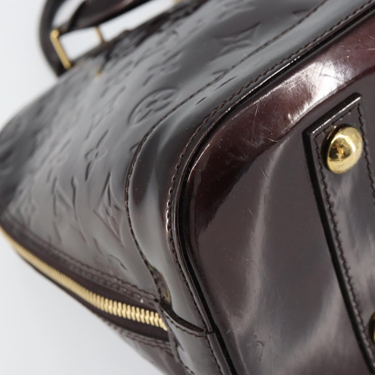 LOUIS VUITTON Monogram Vernis Alma PM Hand Bag Amarante M91611 LV Auth 156187