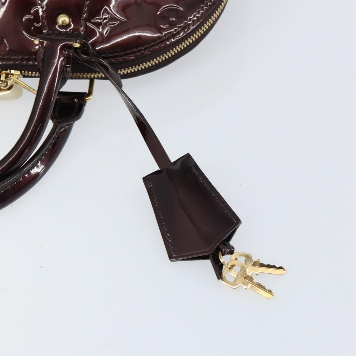 LOUIS VUITTON Monogram Vernis Alma PM Hand Bag Amarante M91611 LV Auth 156187