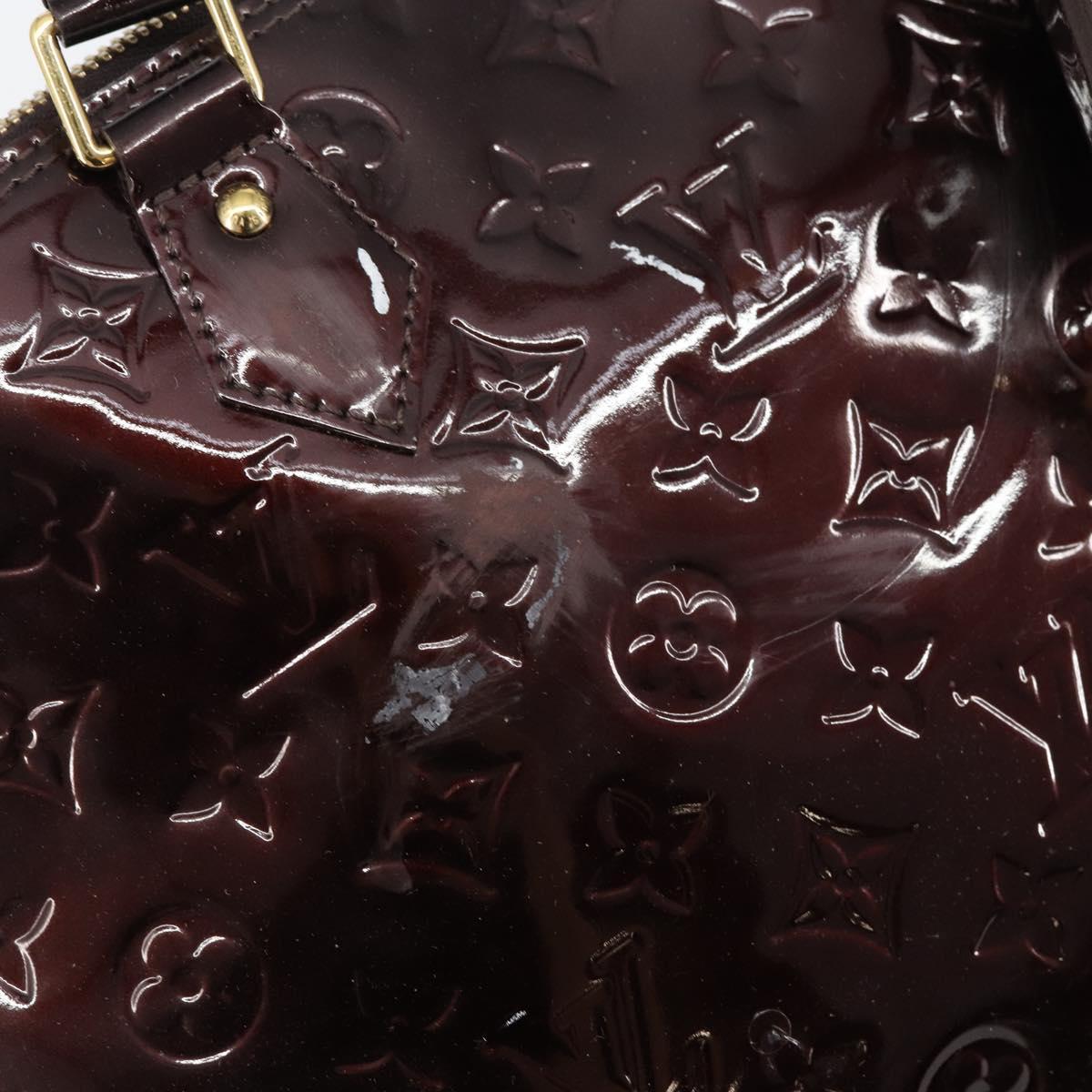 LOUIS VUITTON Monogram Vernis Alma PM Hand Bag Amarante M91611 LV Auth 156187