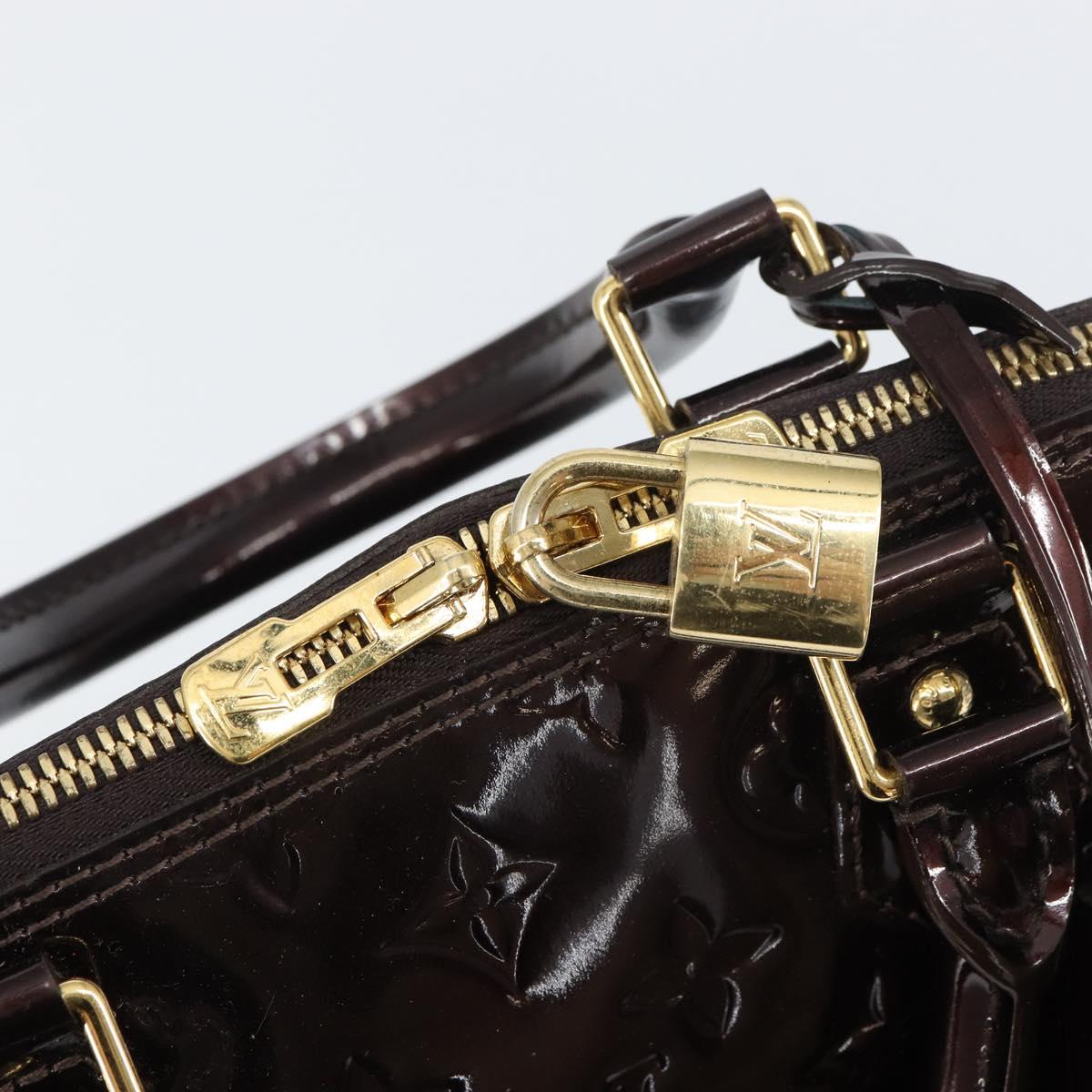 LOUIS VUITTON Monogram Vernis Alma PM Hand Bag Amarante M91611 LV Auth 156187