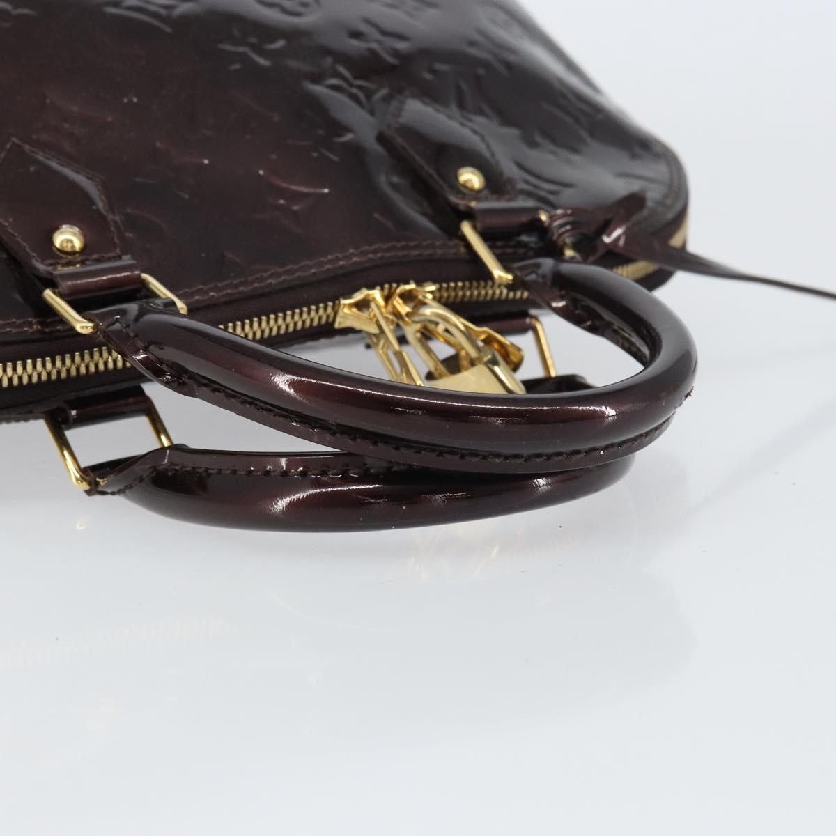 LOUIS VUITTON Monogram Vernis Alma PM Hand Bag Amarante M91611 LV Auth 156187