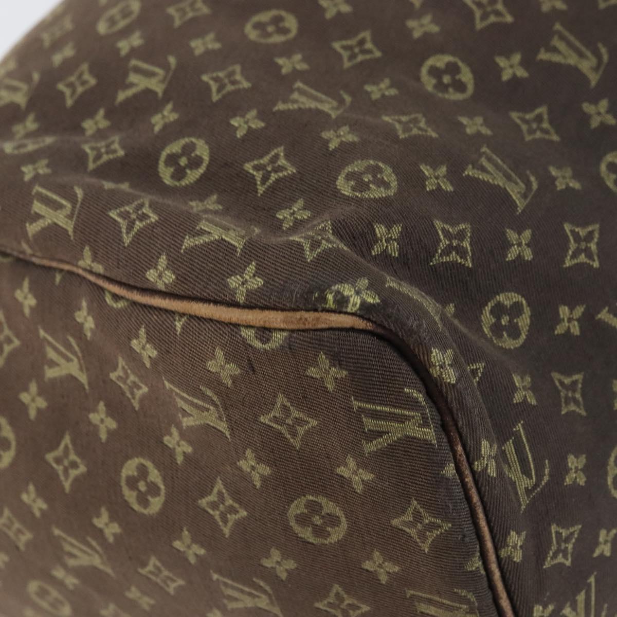 LOUIS VUITTON Monogram Mini Lin Speedy 30 Bag Brown Ebene M95224 LV Auth 156188
