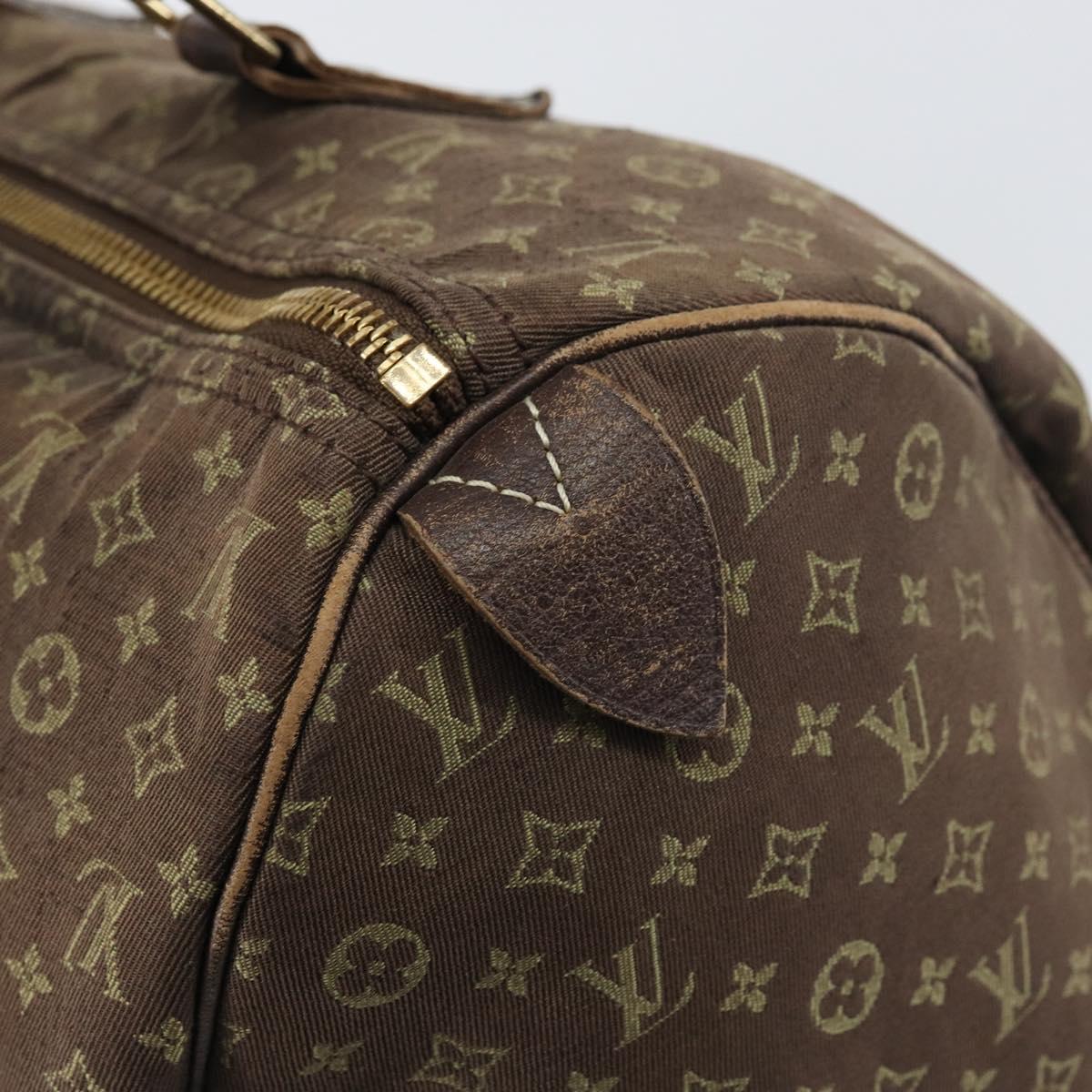 LOUIS VUITTON Monogram Mini Lin Speedy 30 Bag Brown Ebene M95224 LV Auth 156188