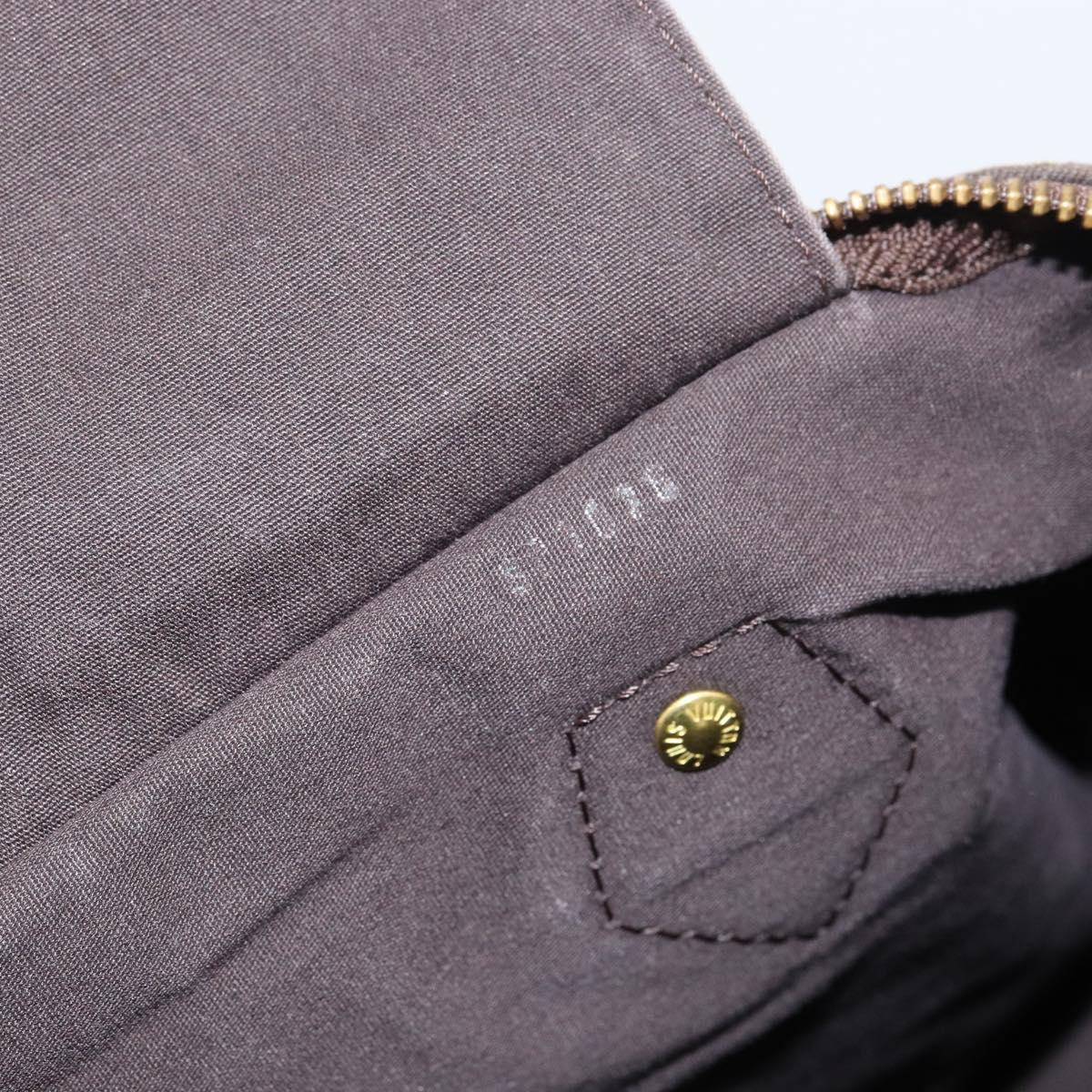 LOUIS VUITTON Monogram Mini Lin Speedy 30 Bag Brown Ebene M95224 LV Auth 156188