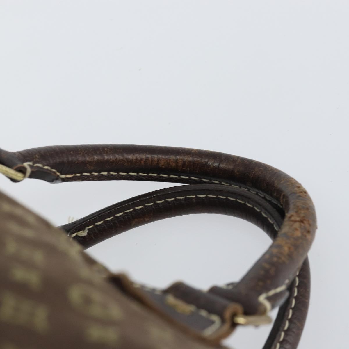 LOUIS VUITTON Monogram Mini Lin Speedy 30 Bag Brown Ebene M95224 LV Auth 156188