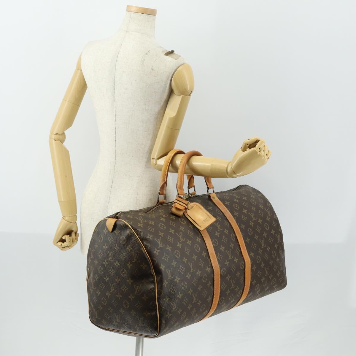LOUIS VUITTON Monogram Keepall 55 Boston Bag M41424 LV Auth 156198