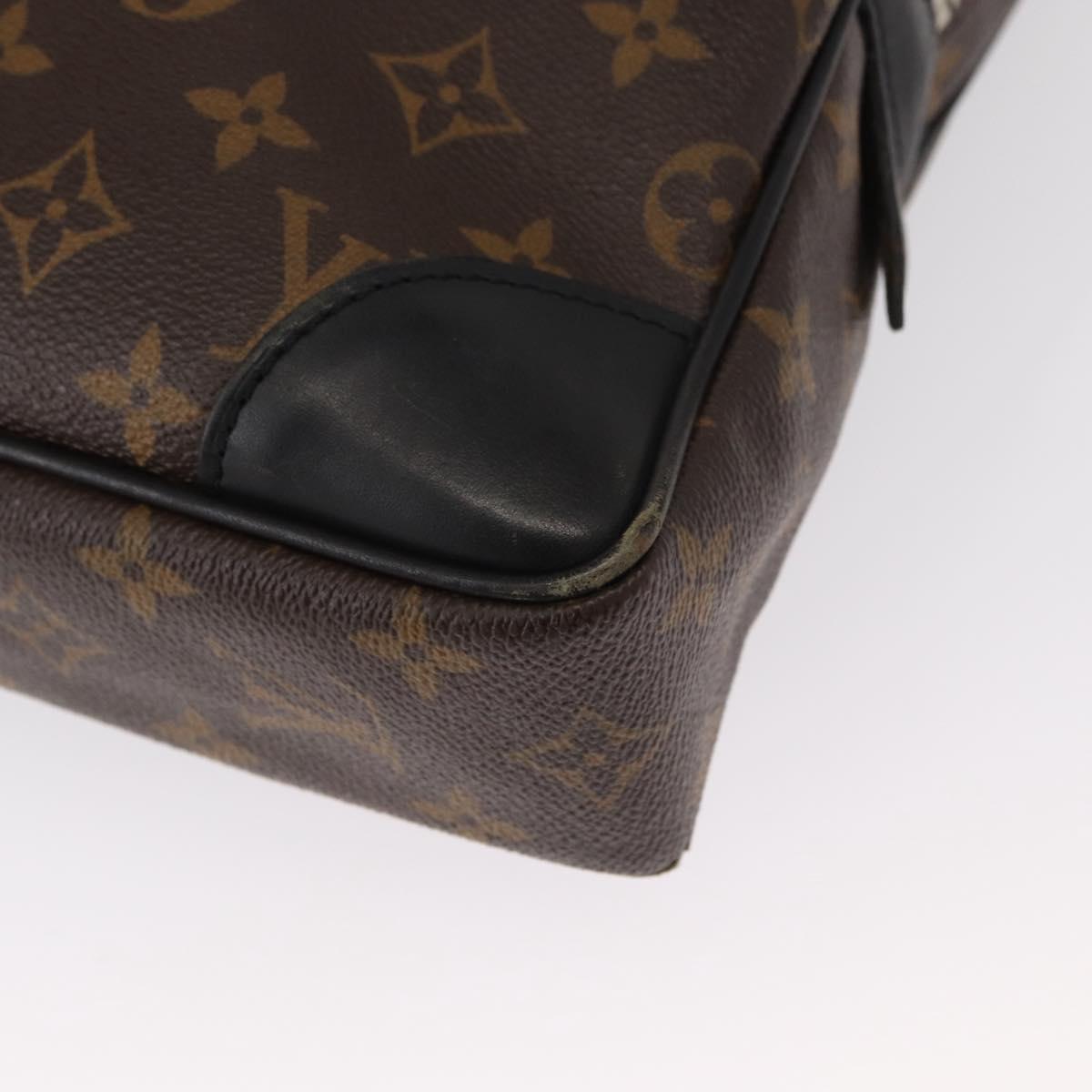 LOUIS VUITTON Monogram Macassar Porte Documents Voyage Bag M52005 Auth 156200