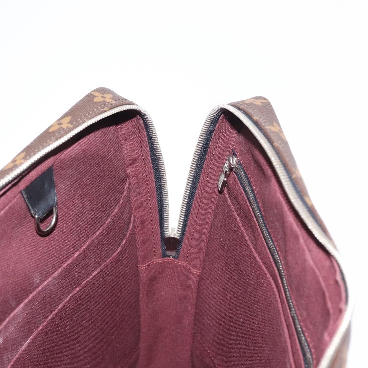 LOUIS VUITTON Monogram Macassar Porte Documents Voyage Bag M52005 Auth 156200