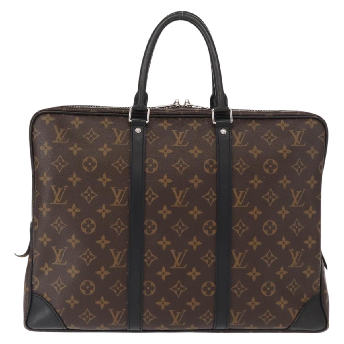 LOUIS VUITTON Monogram Macassar Porte Documents Voyage Bag M52005 Auth 156200