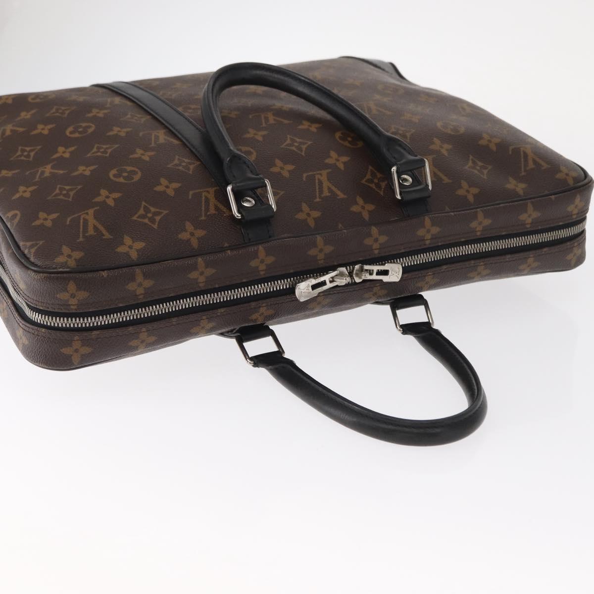 LOUIS VUITTON Monogram Macassar Porte Documents Voyage Bag M52005 Auth 156200