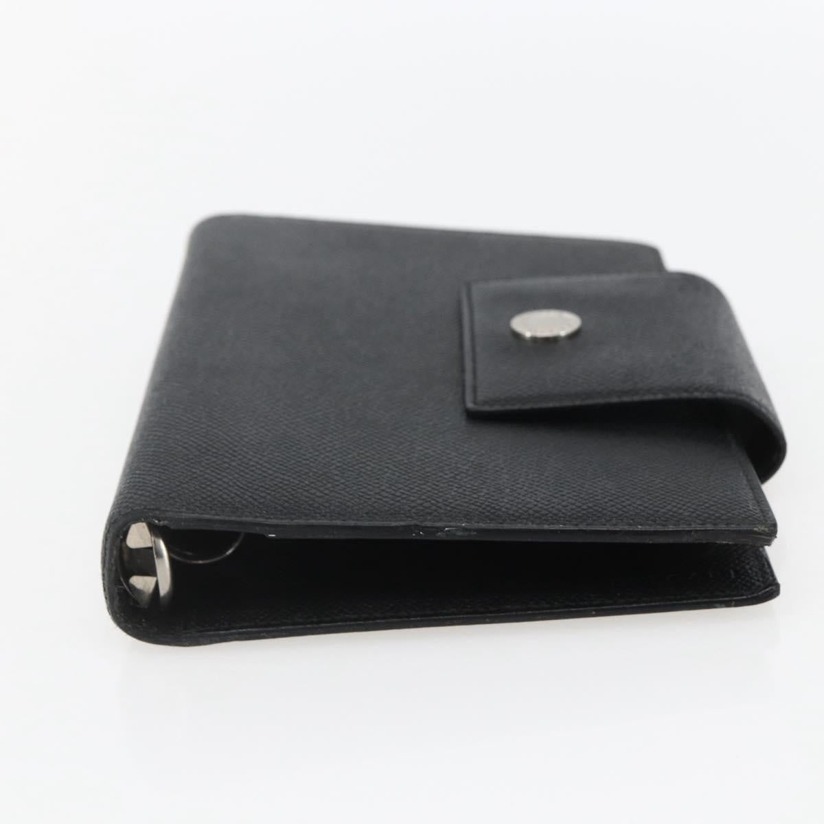 BVLGARI Day Planner Cover Leather Black Auth 156220