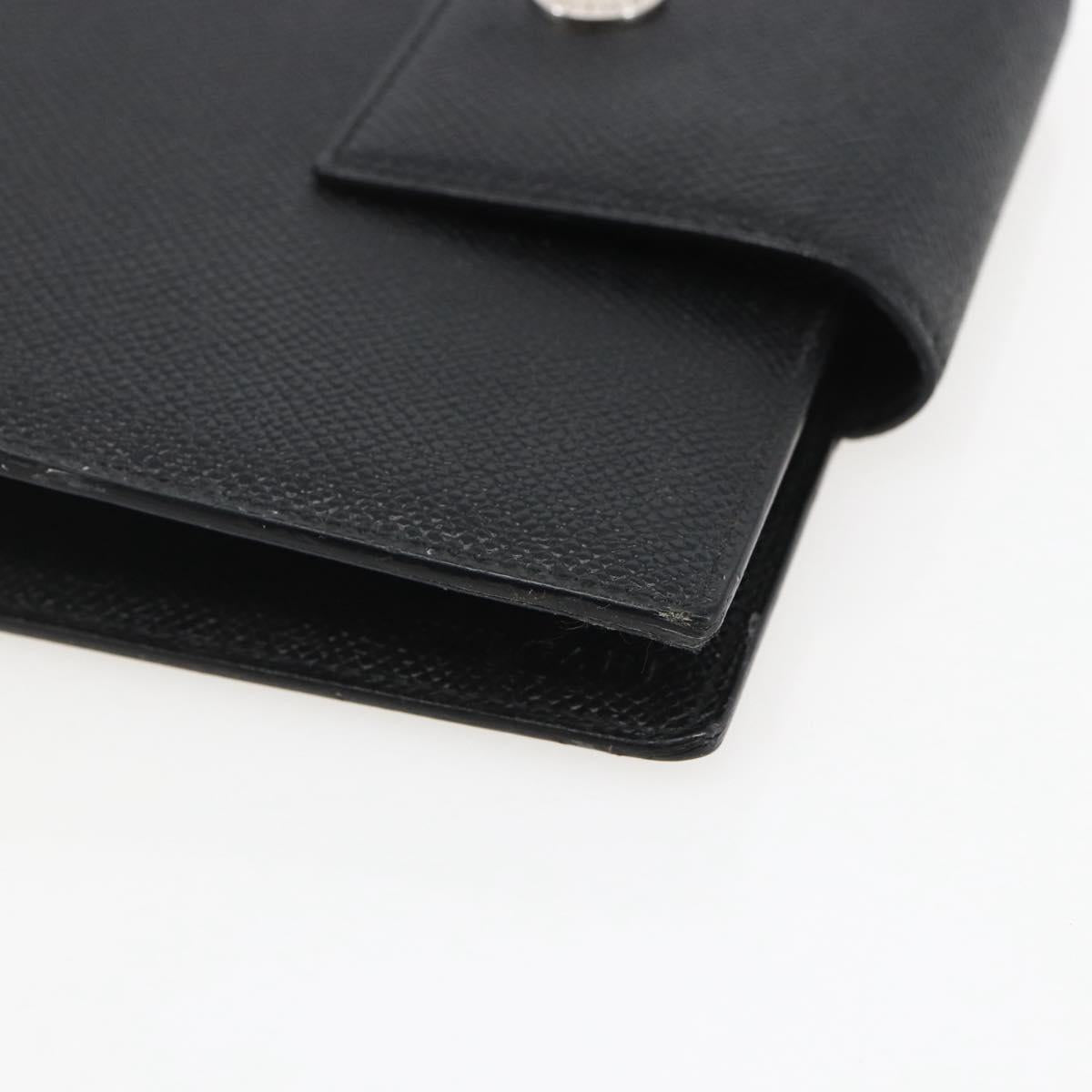 BVLGARI Day Planner Cover Leather Black Auth 156220