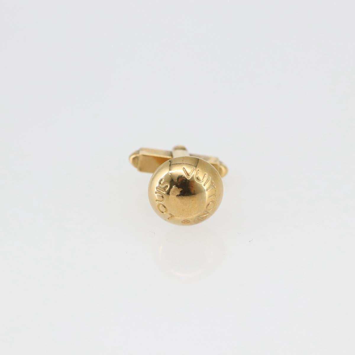 LOUIS VUITTON Taiga Buton De Manchette Cuffs metal Gold Tone LV Auth 156221
