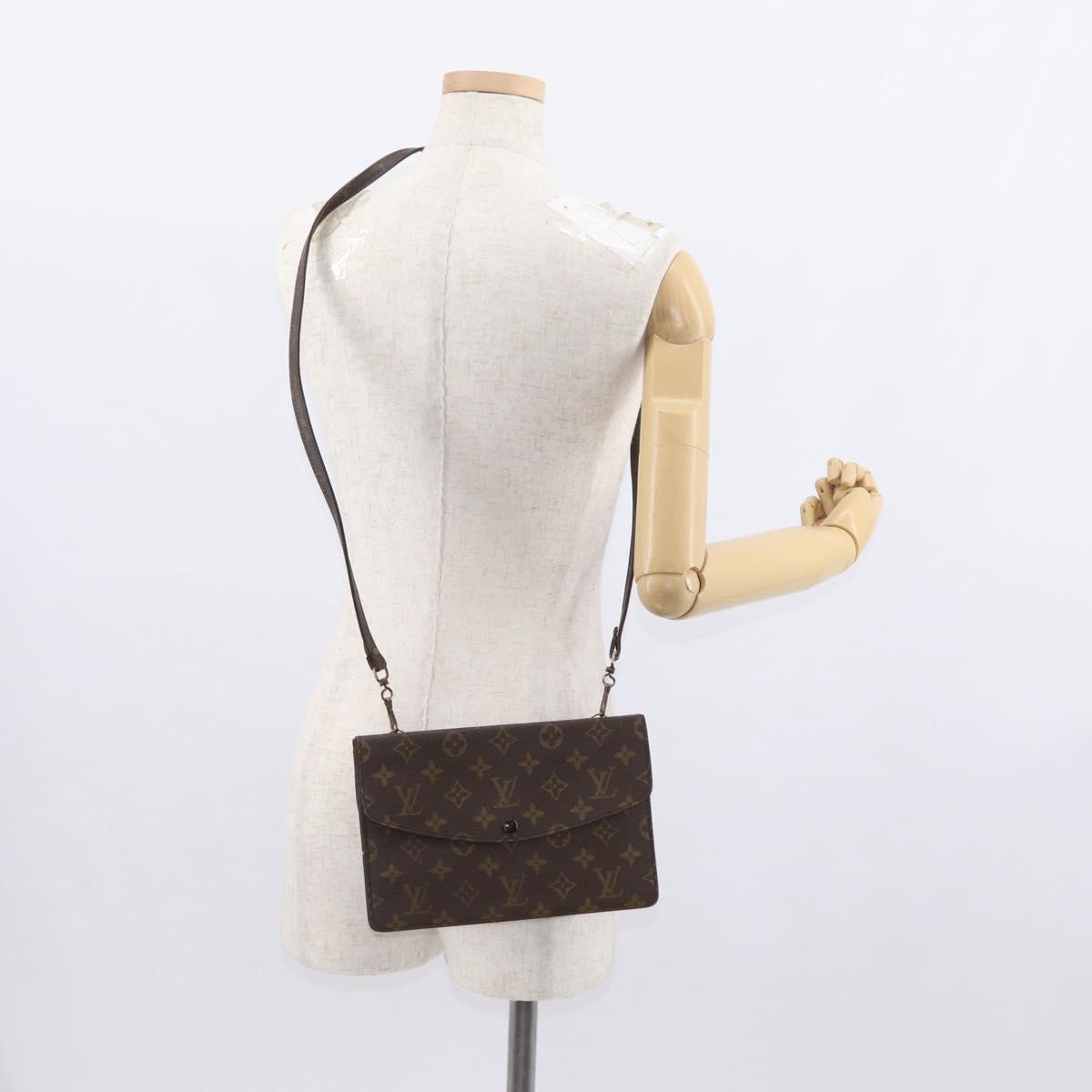 LOUIS VUITTON Monogram Double Rabat Shoulder Bag M51815 LV Auth 156238
