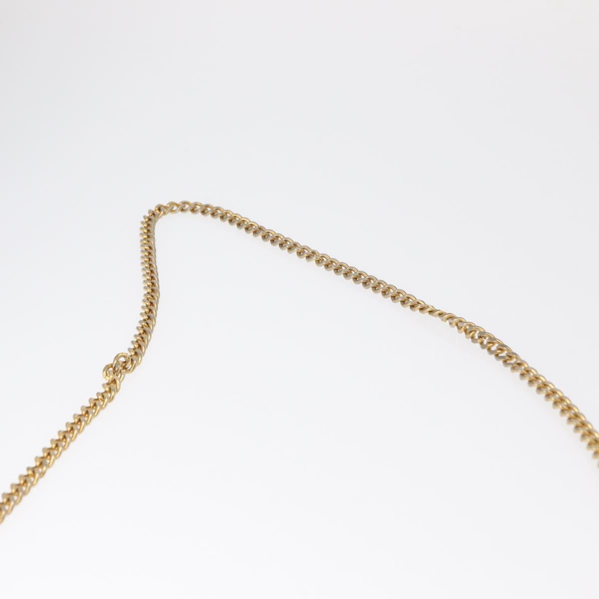 Christian Dior Trotter Canvas Chain Shoulder Bag Navy Gold Auth 156241