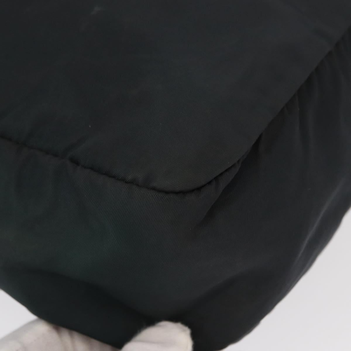 PRADA Tote Bag Nylon Green Silver Auth 156243