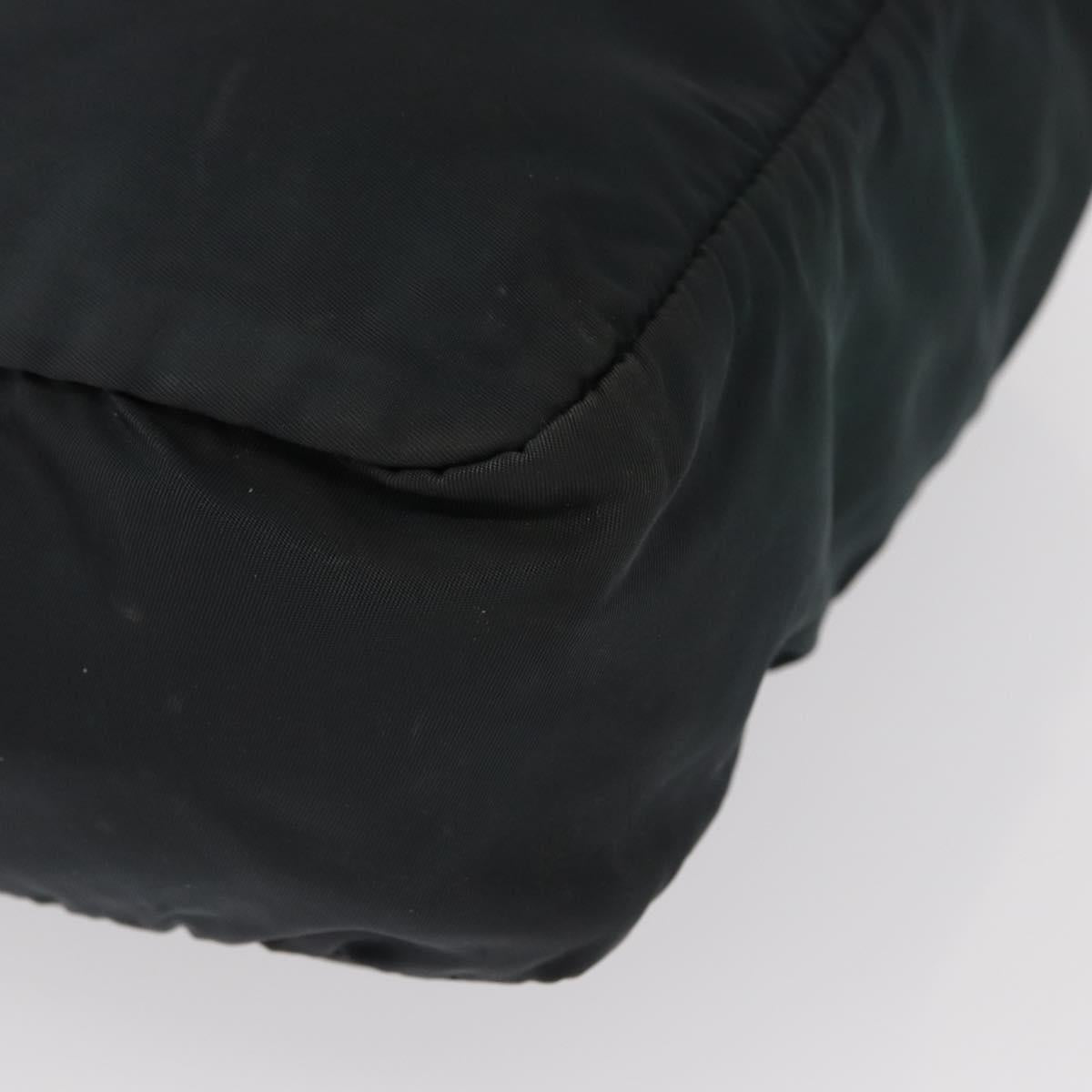 PRADA Tote Bag Nylon Green Silver Auth 156243