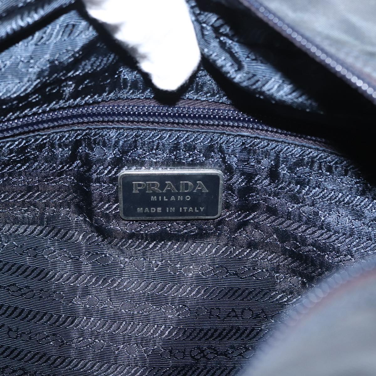 PRADA Tote Bag Nylon Green Silver Auth 156243