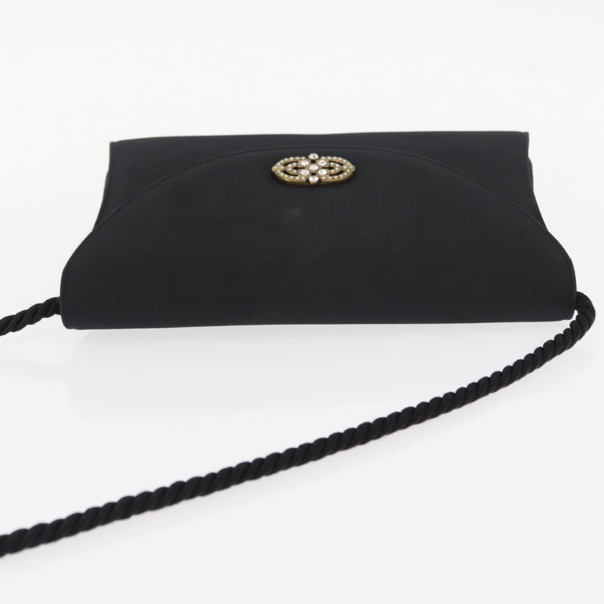 Salvatore Ferragamo Vala Shoulder Bag Nylon Black Gold Auth 156246