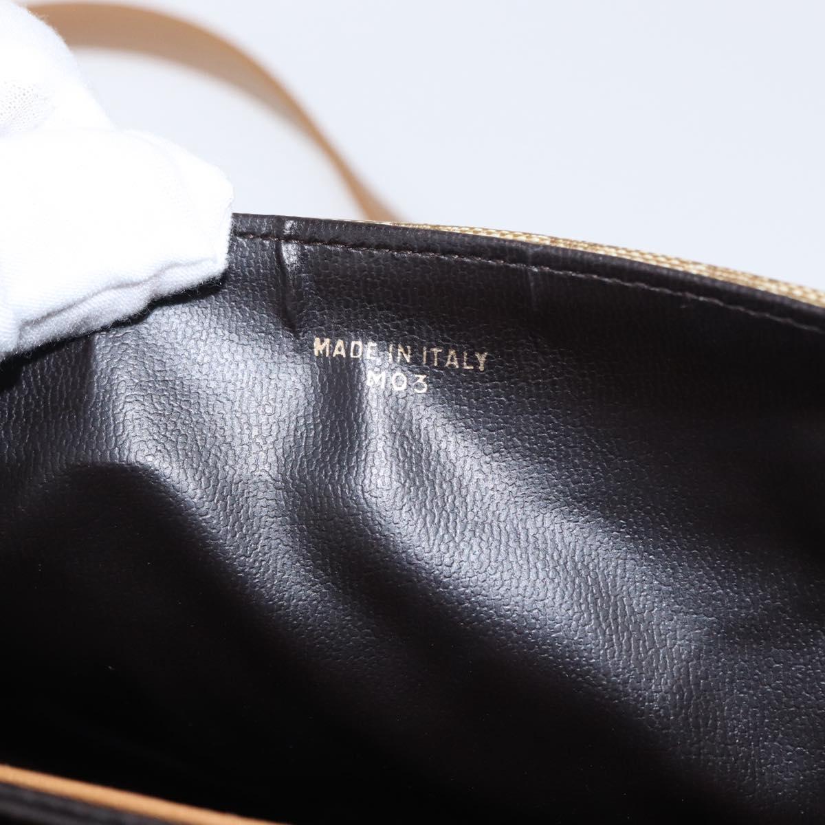 CELINE Macadam Canvas Shoulder Bag PVC Brown Gold Auth 156251