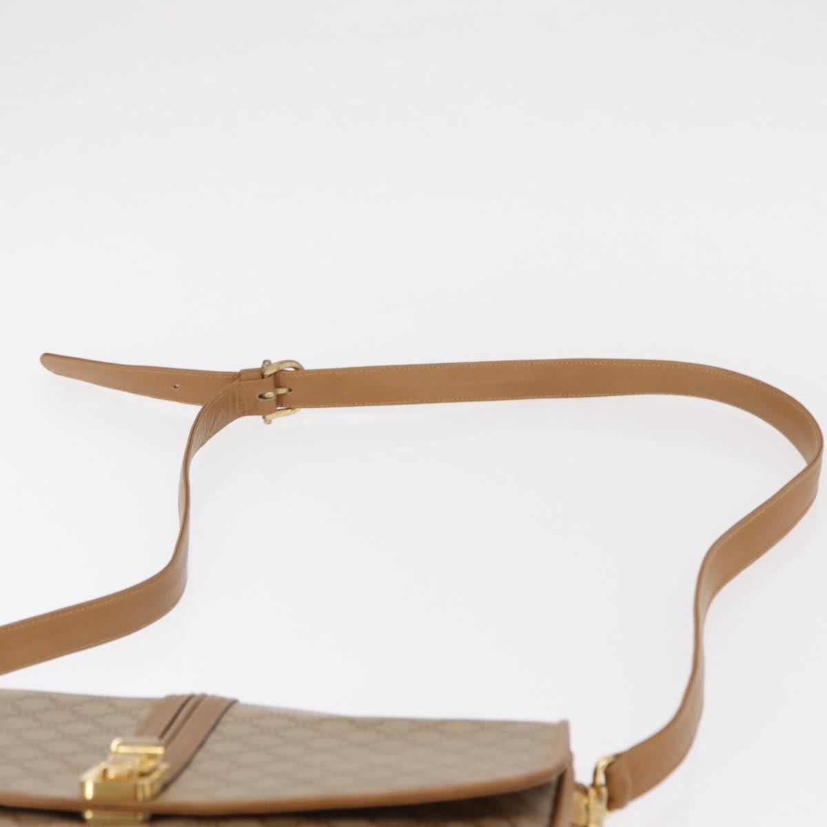 CELINE Macadam Canvas Shoulder Bag PVC Brown Gold Auth 156251