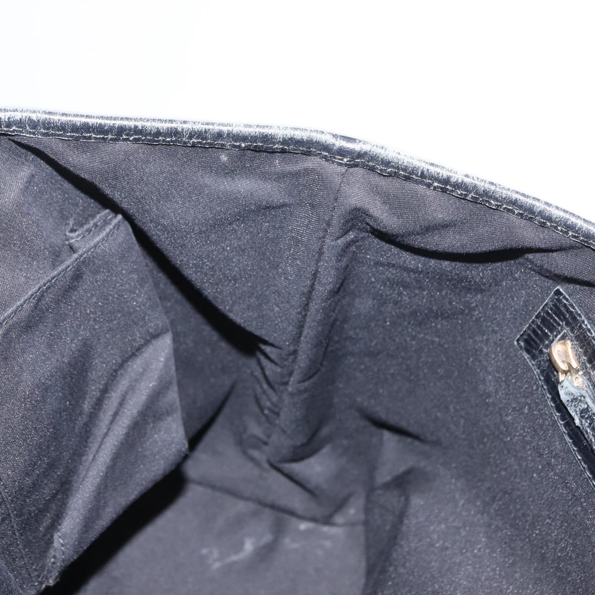 GUCCI GG Canvas Web Sherry Line Tote Bag Black Silver 137396 Auth 156253